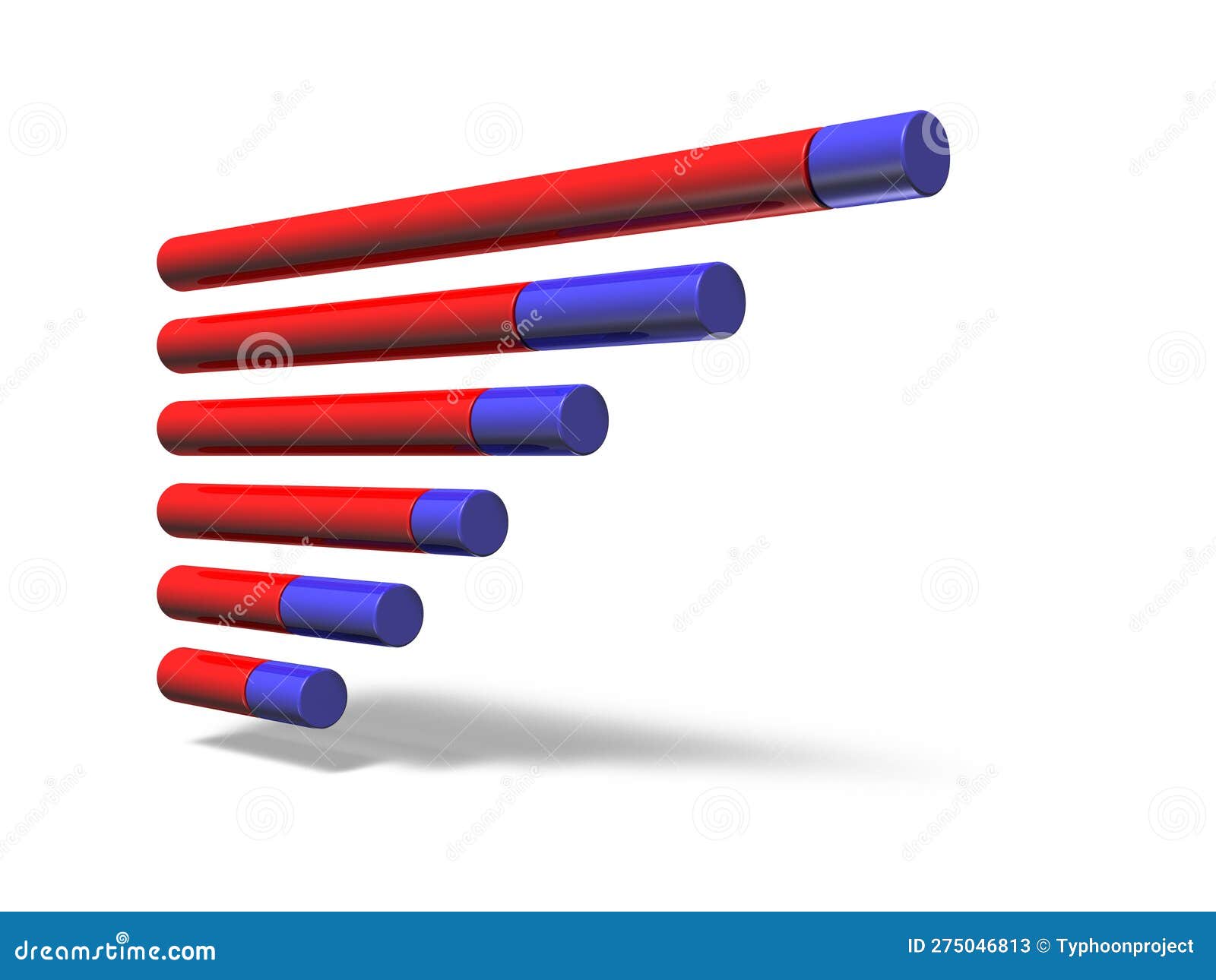 A Horizontal Bar Chart. Abstract Concept Representing Gradual Increase