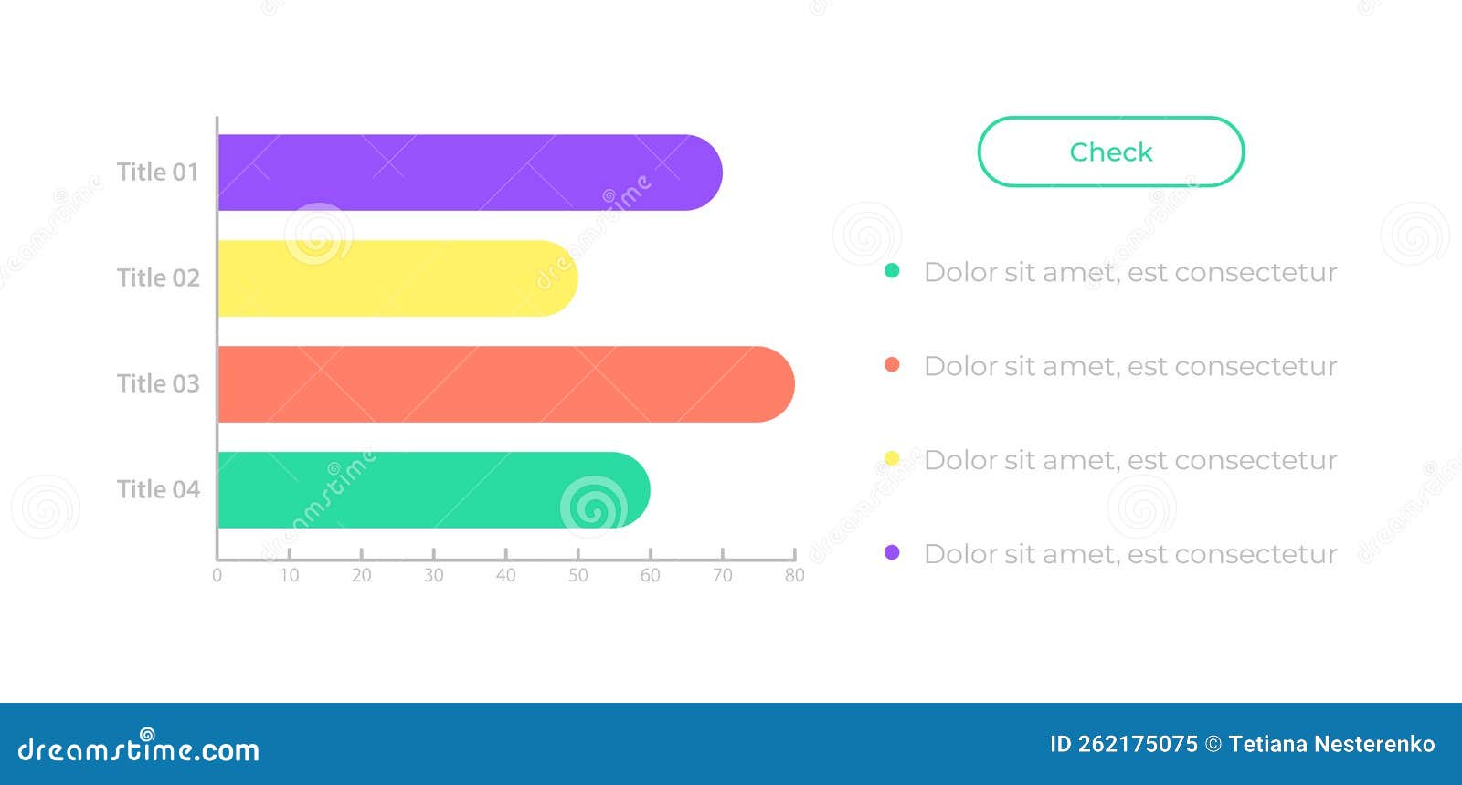 Horizontal Bar Chart UI Element Template Stock Vector - Illustration of ...