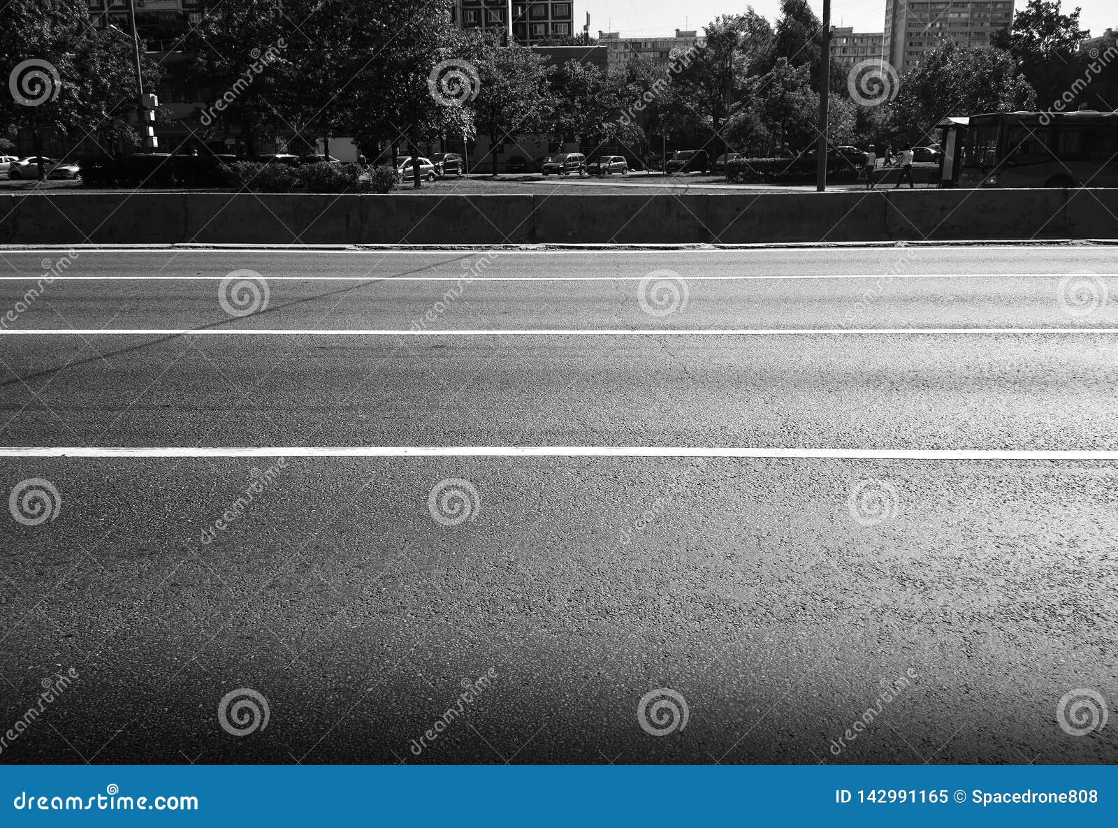 Horizontal Black and White City Road Background Stock Image ...