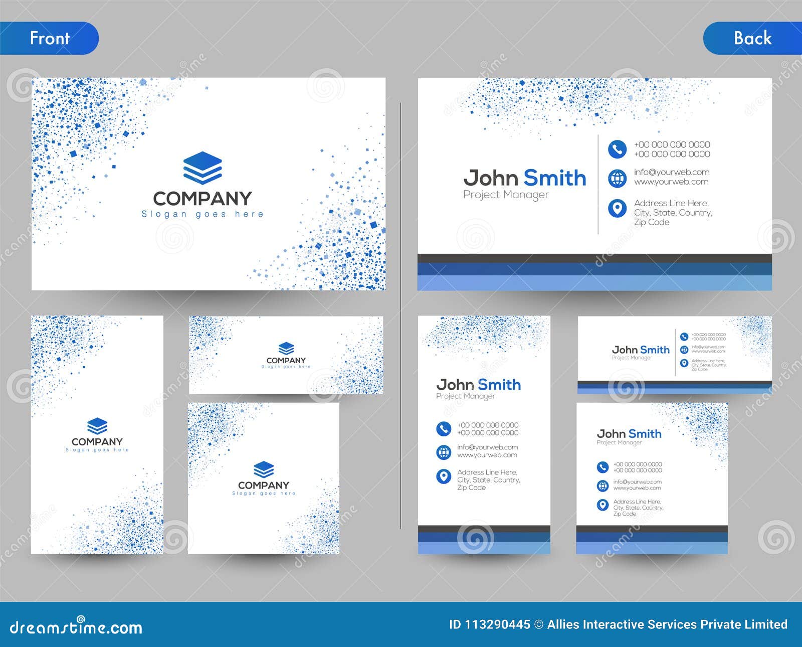 download horizontal business card with front and back presentation stock illustration illustration of identity