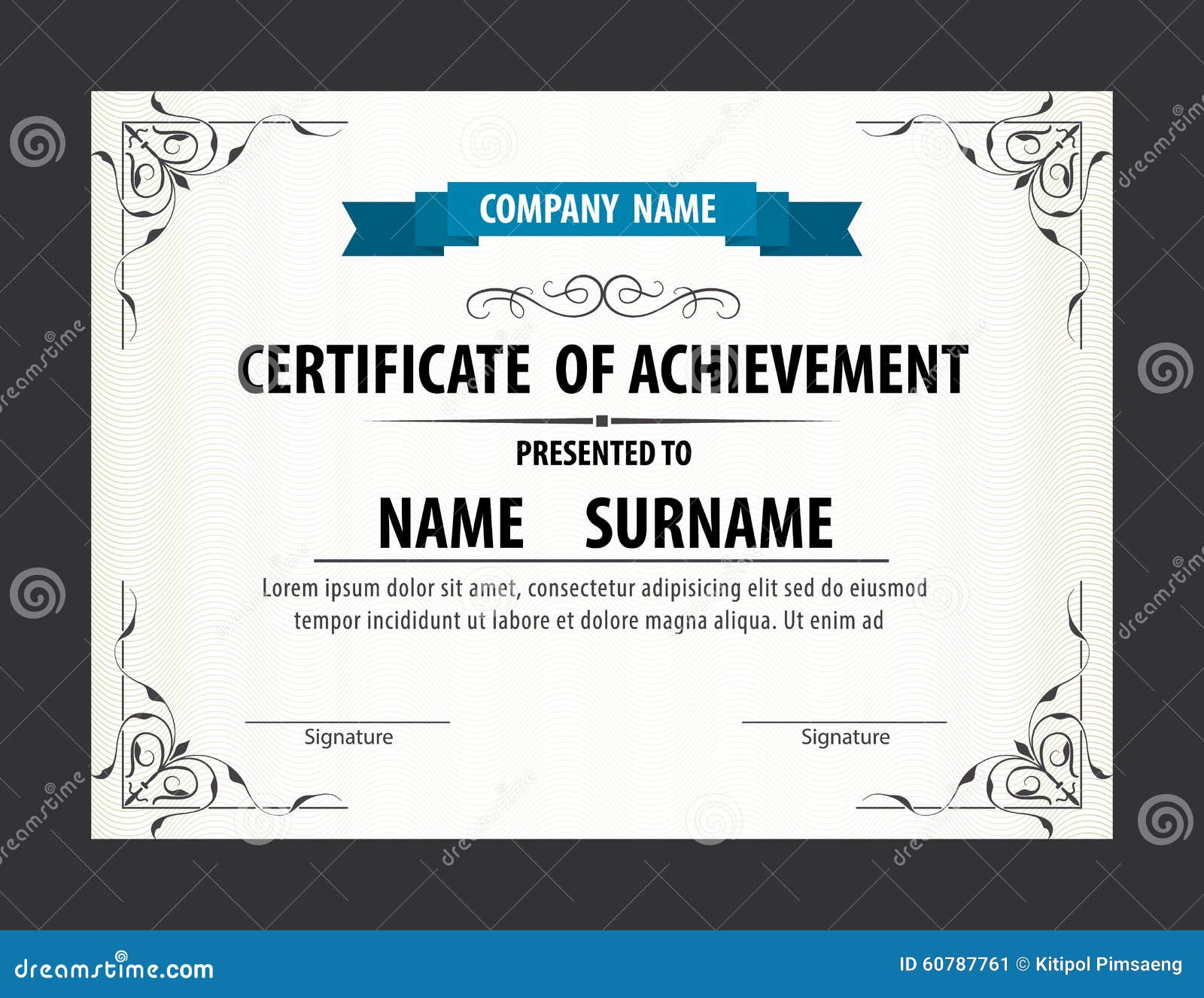 horizontal certificate template diploma letter size vector stock certificate size