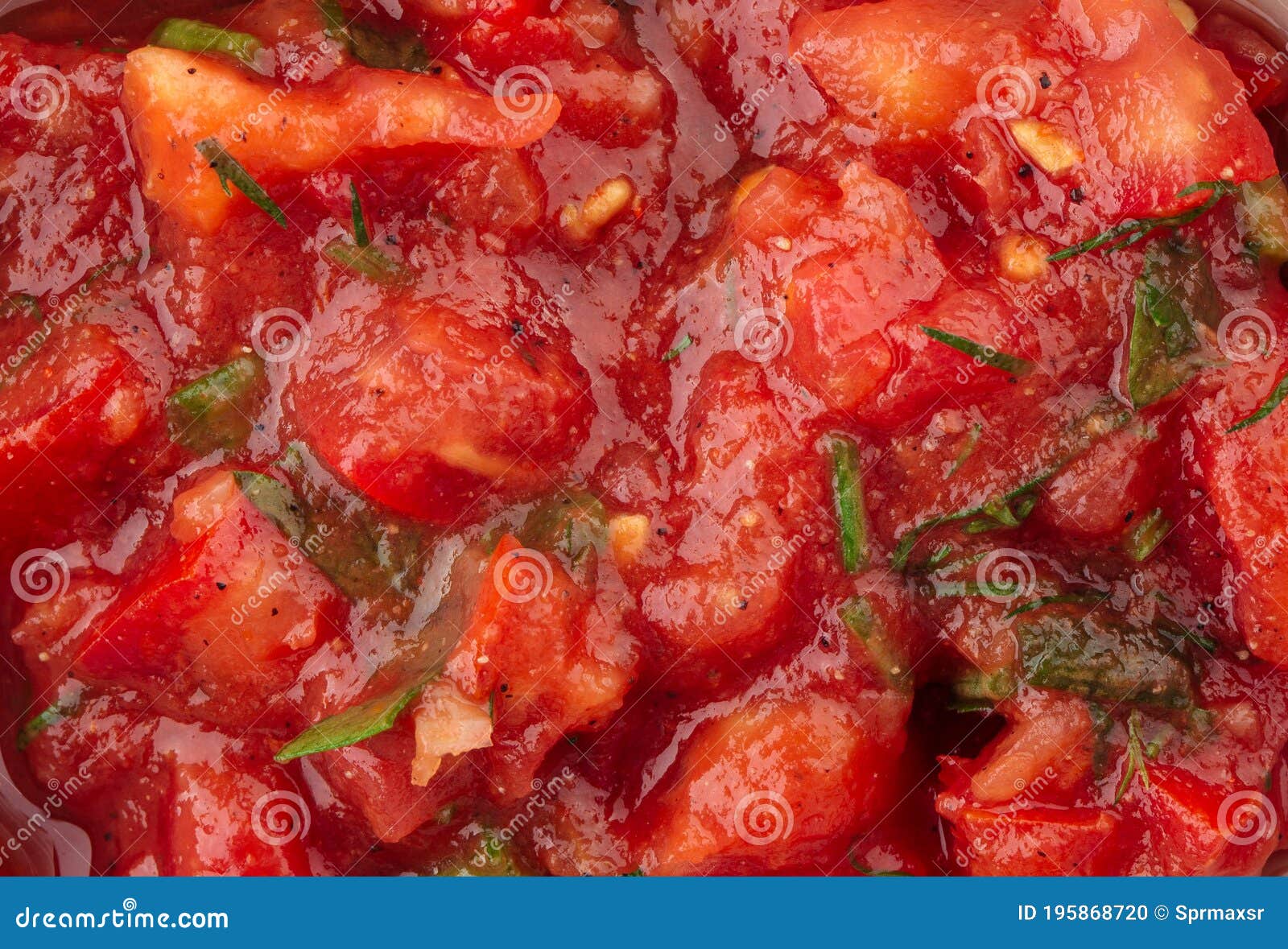 Closeup Texture Red Tomato Sauce with Herbs Stock Photo Image of delicious, condiment 195868720