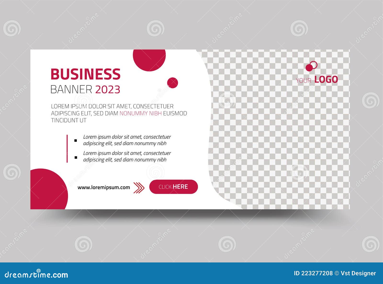 Horizontal Digital Business 2023 Web Template Banner Stock Vector