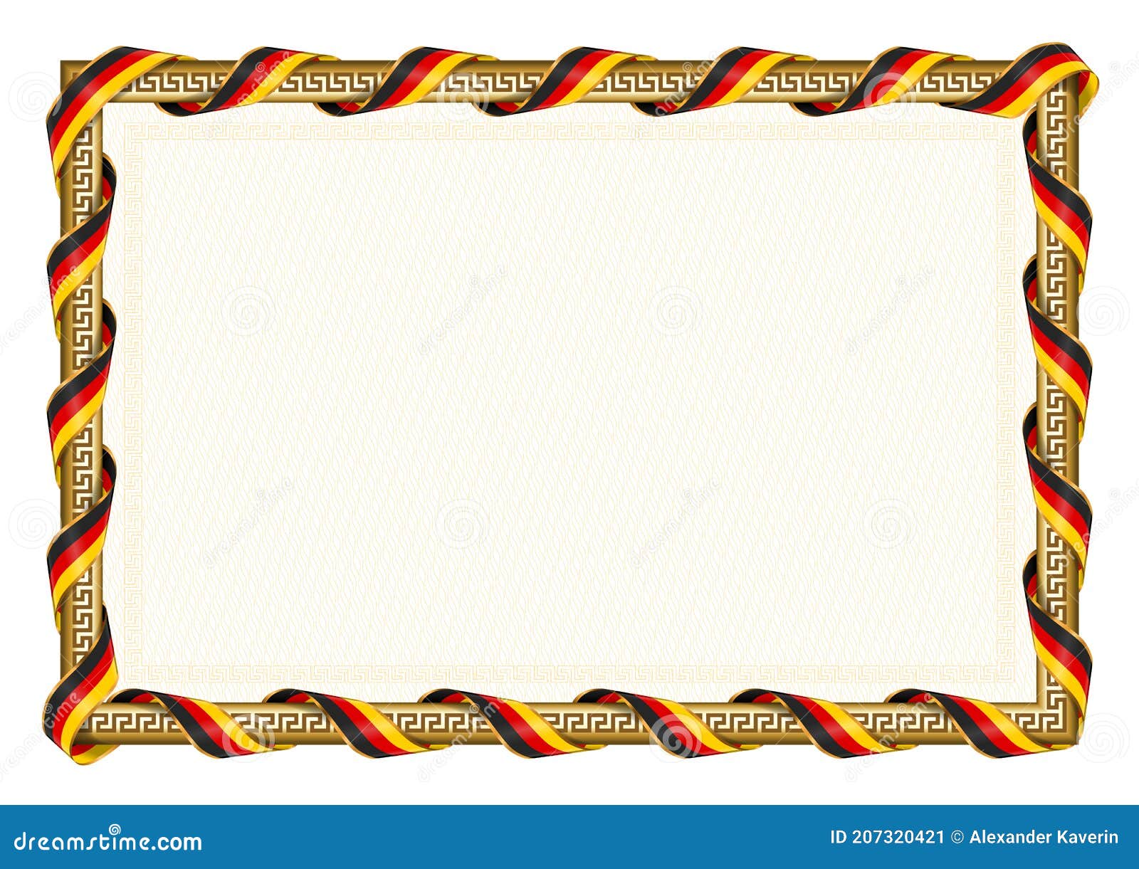 Horizontal Frame and Border with Germany Flag Stock Vector