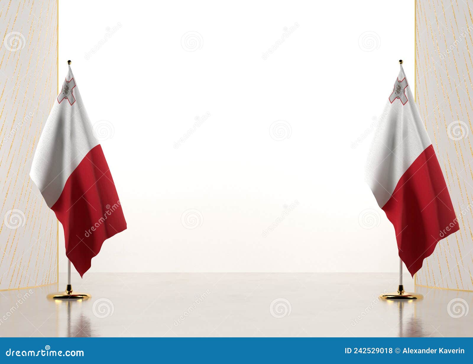 Horizontal Frame and Border with Malta Flag Stock Illustration