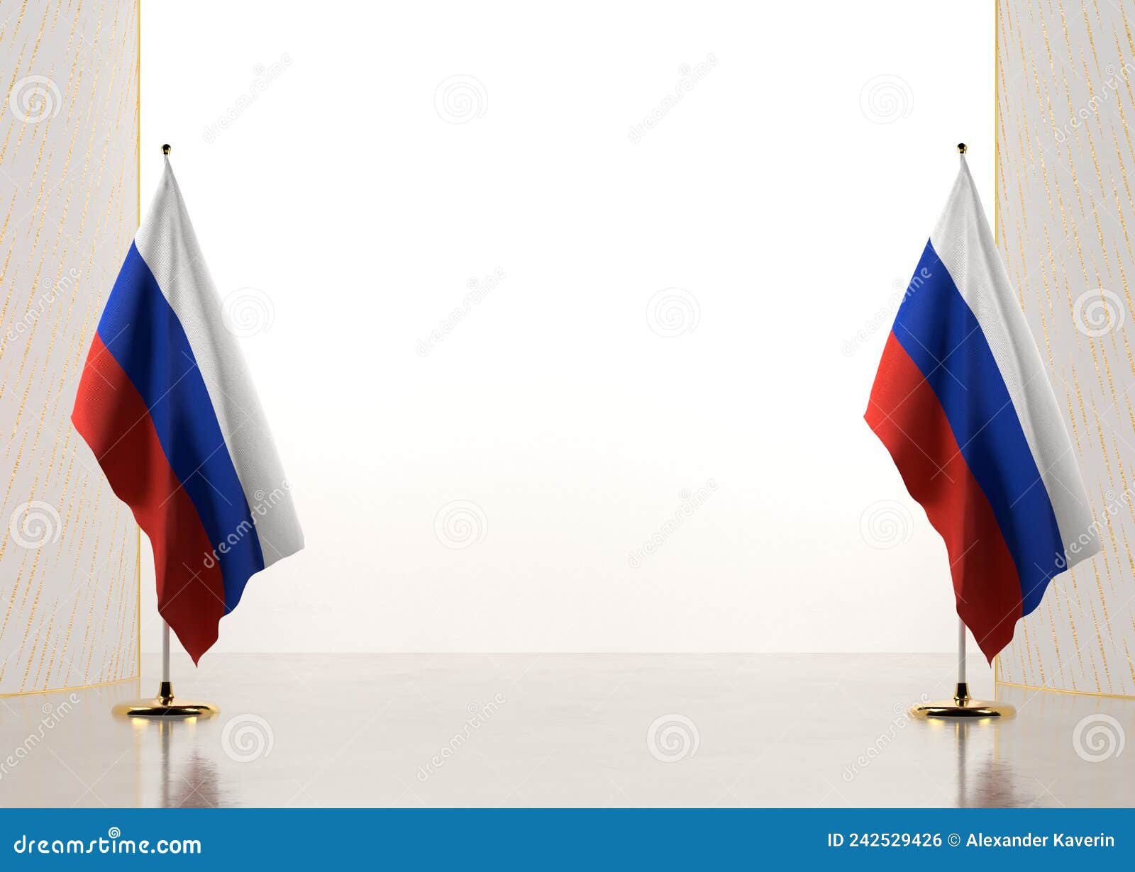 horizontal frame and border with russia flag