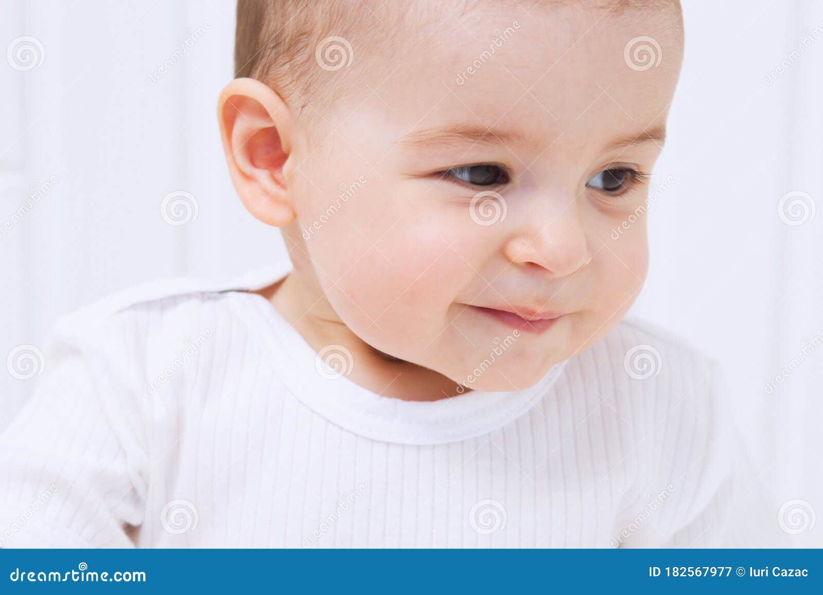 Beautiful Baby Portrait on White Background Stock Image Image of baby