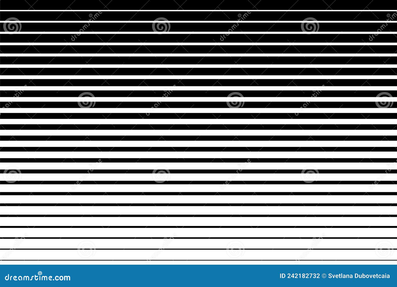 horizontal line pattern. from thin line to thick. parallel stripe. black streak on white background. straight gradation stripes. a