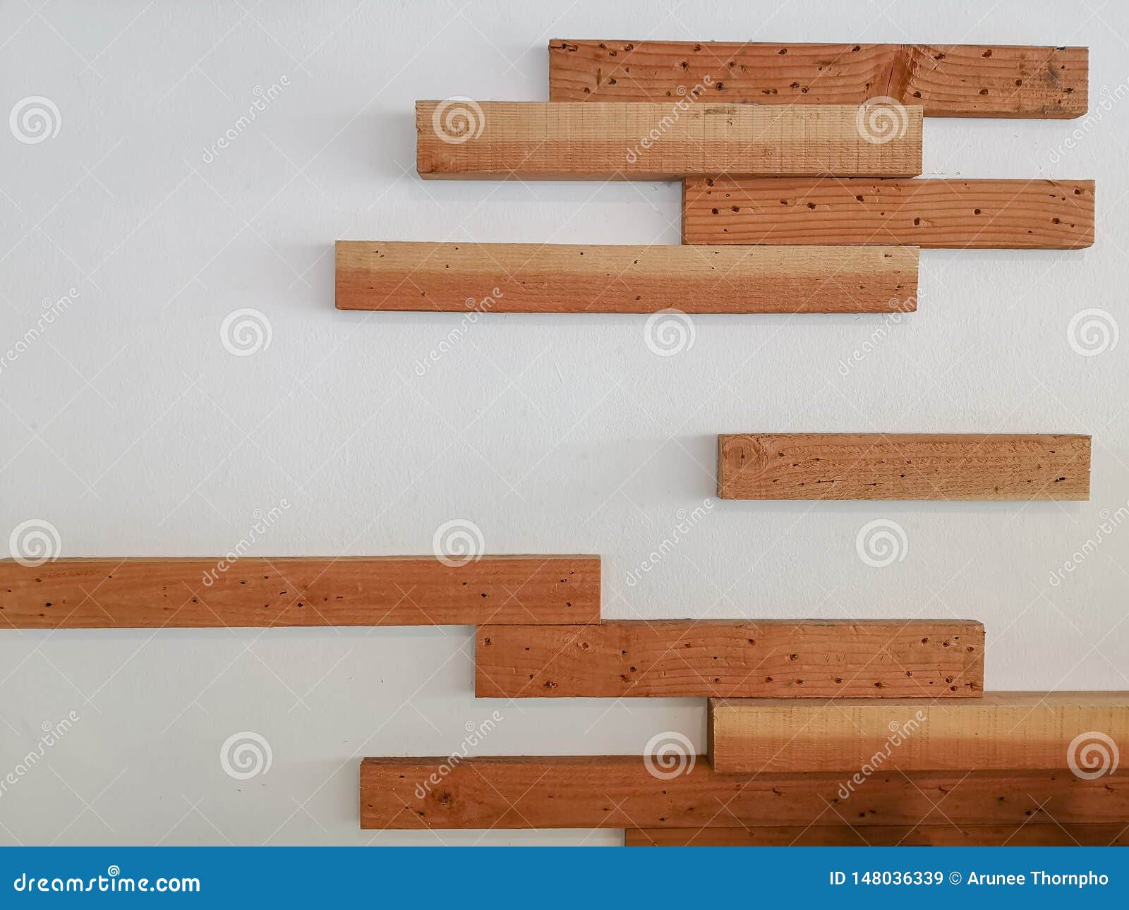 Horizontal Line Random Pattern Of Brown Pine Wood Decorated