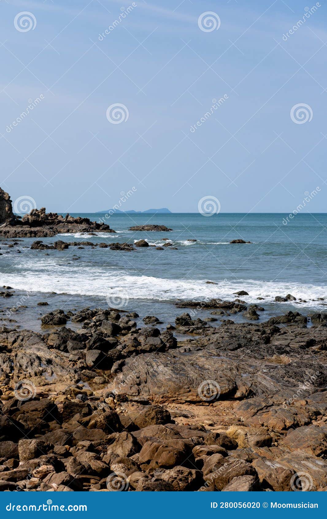 Horizontal Line of the Rocky Beach Stock Photo Image of nature