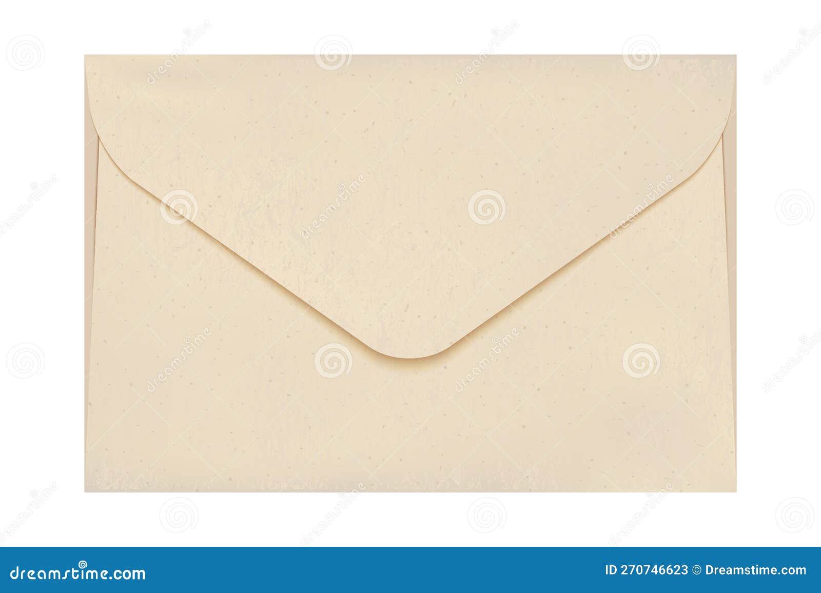 horizontal manilla envelope  on white background