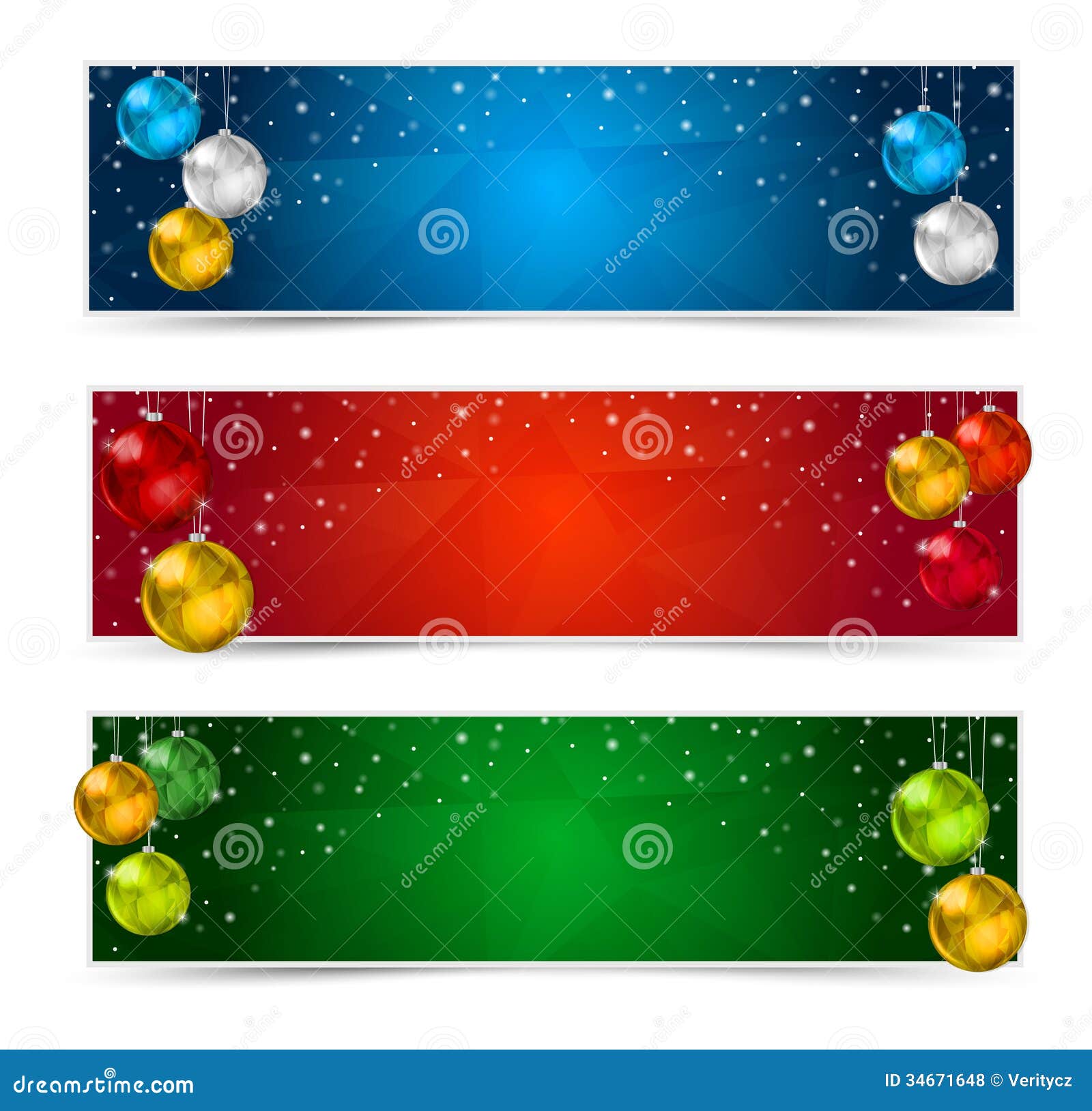 Horizontal Polygon Christmas Banners Stock Vector - Illustration of ...