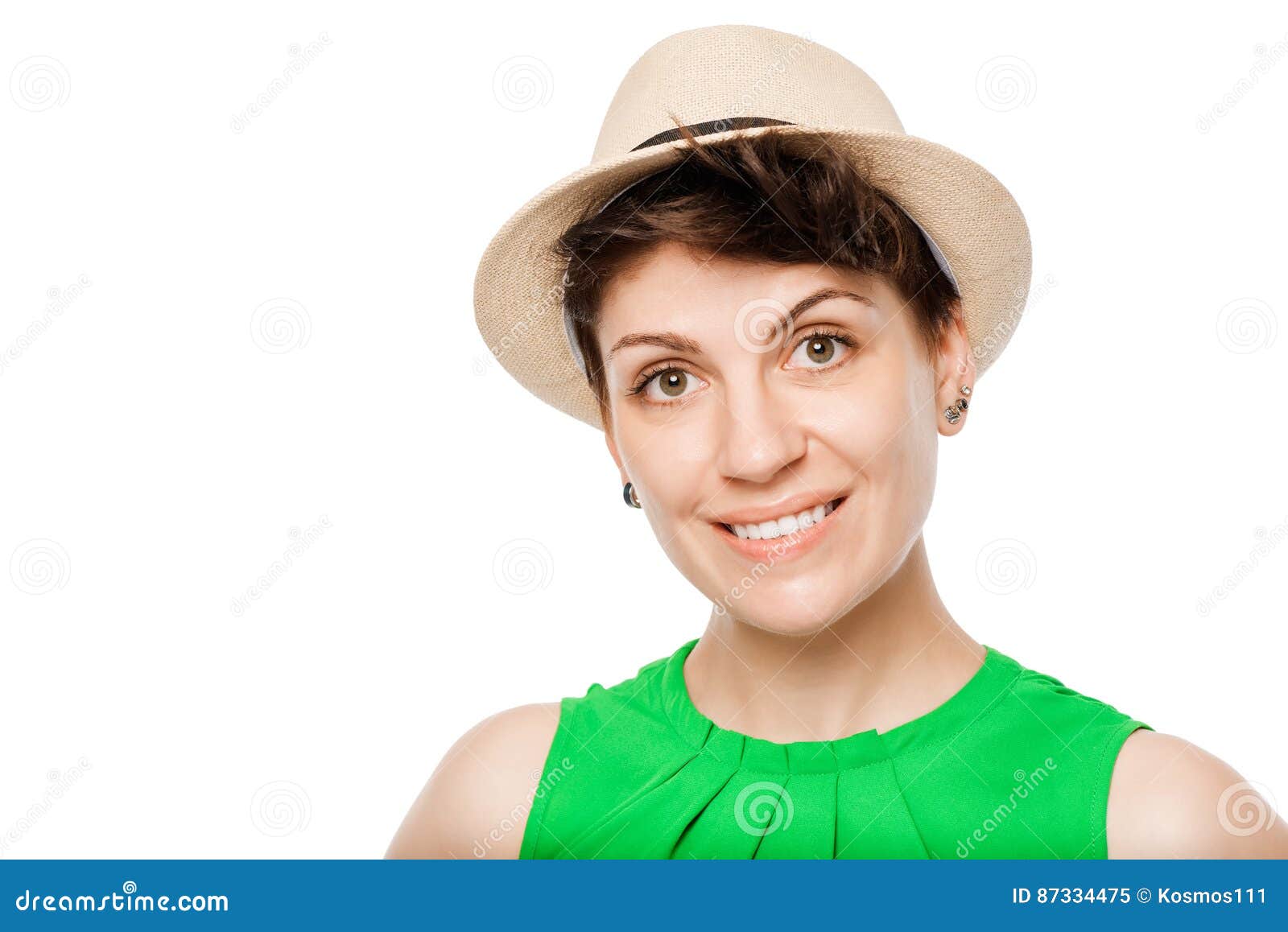 Horizontal Portrait of a Young Girl Wearing a Hat Stock Image Image of person, emotion 87334475