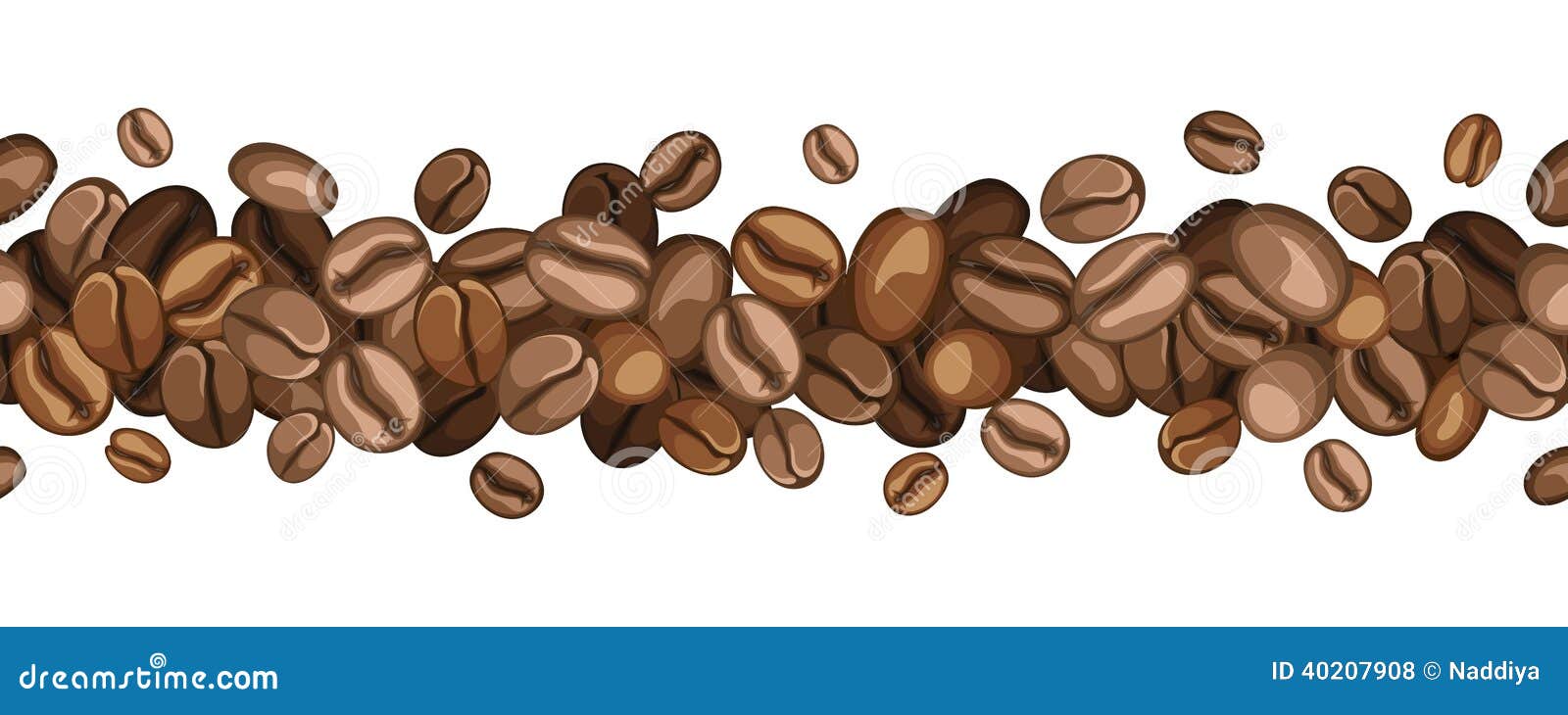 horizontal seamless background with coffee beans.