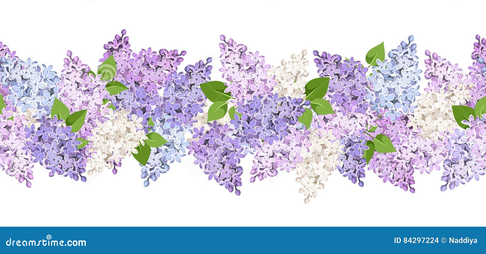 horizontal seamless background with lilac flowers.  .