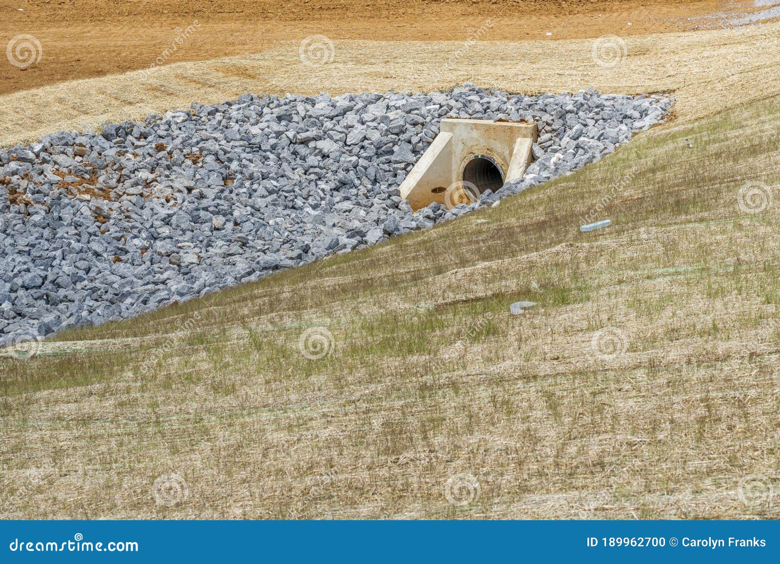 culvert and drainage ditch under construction
