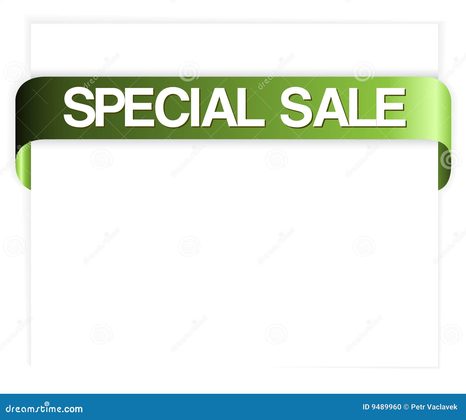 Horizontal Special Sale Green Ribbon Stock Vector Illustration of