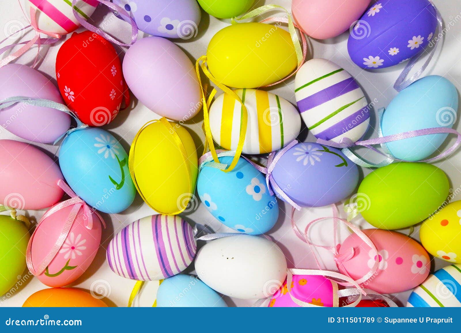 easter eggs backgrounds copy space stock photo