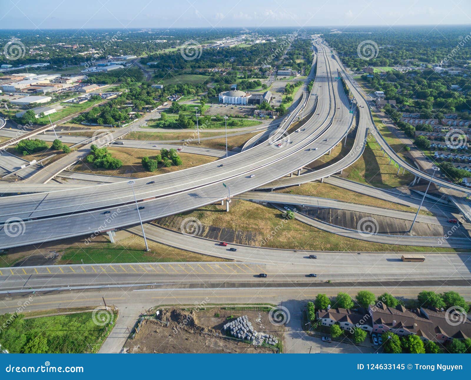 horizontal top view interstate 69 highway massive intersection