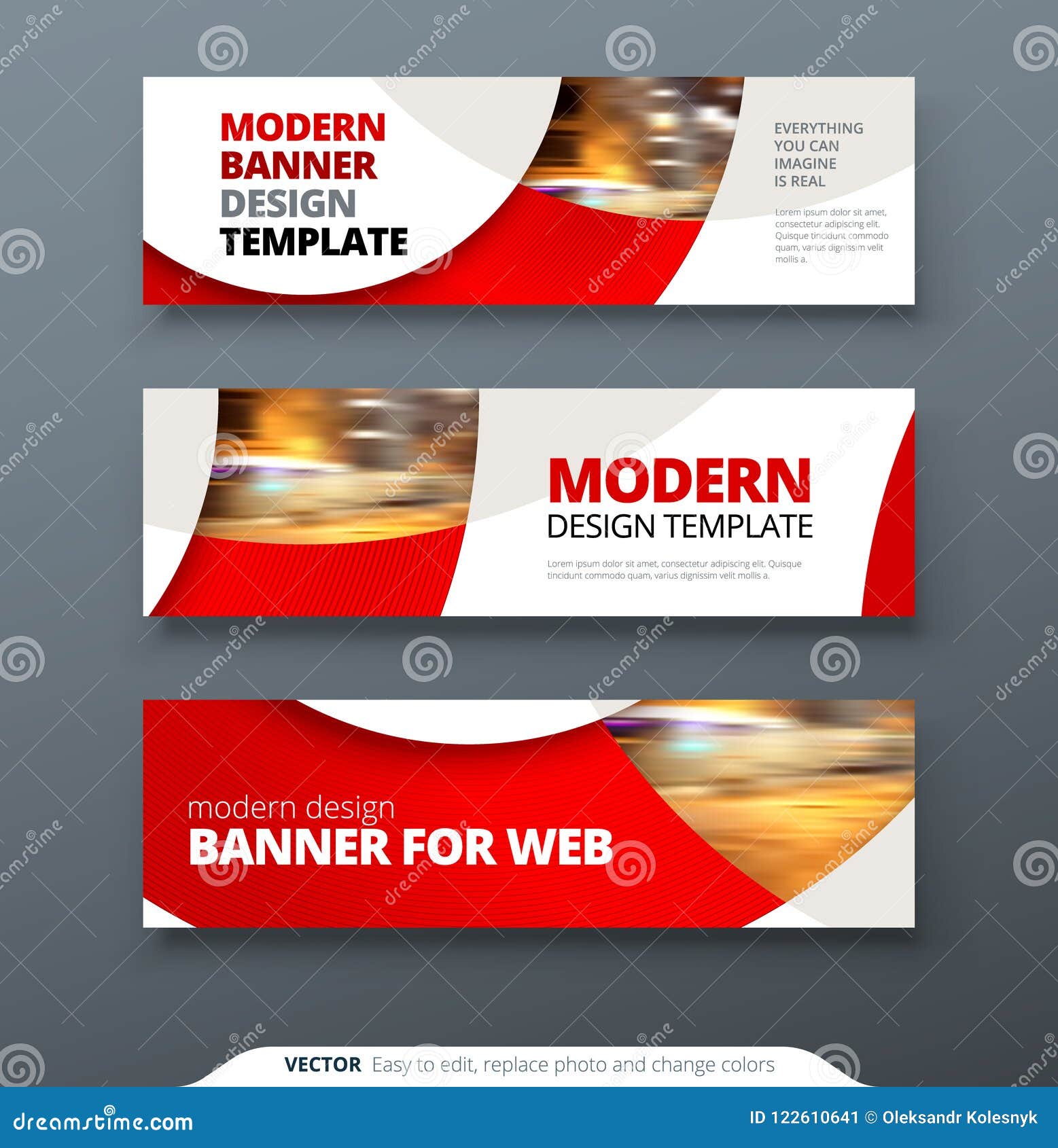 horizontal web banner templtes with circles and s for a photo