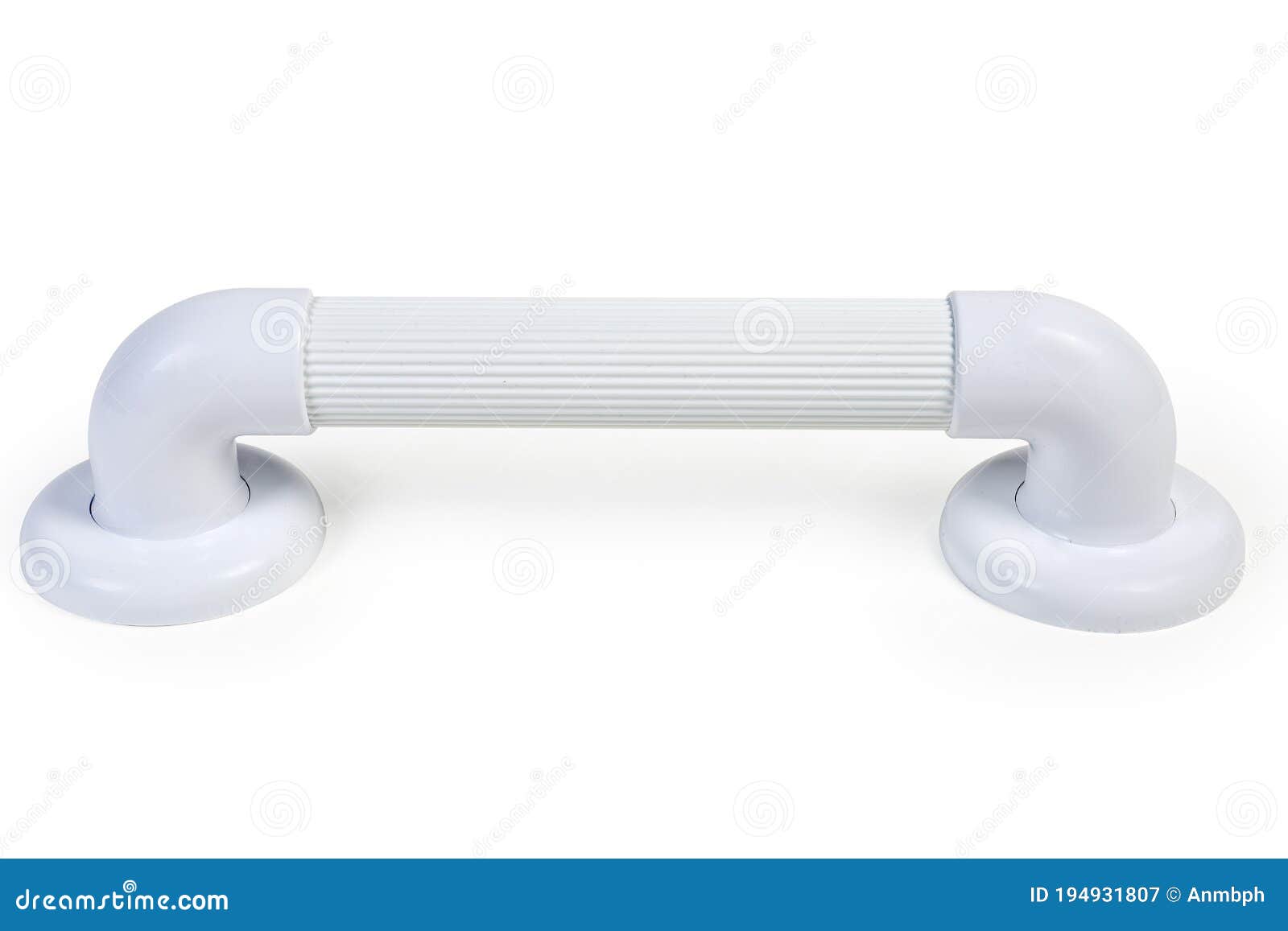 White Plastic Grab Bar on a White Surface, Bottom View Stock Image