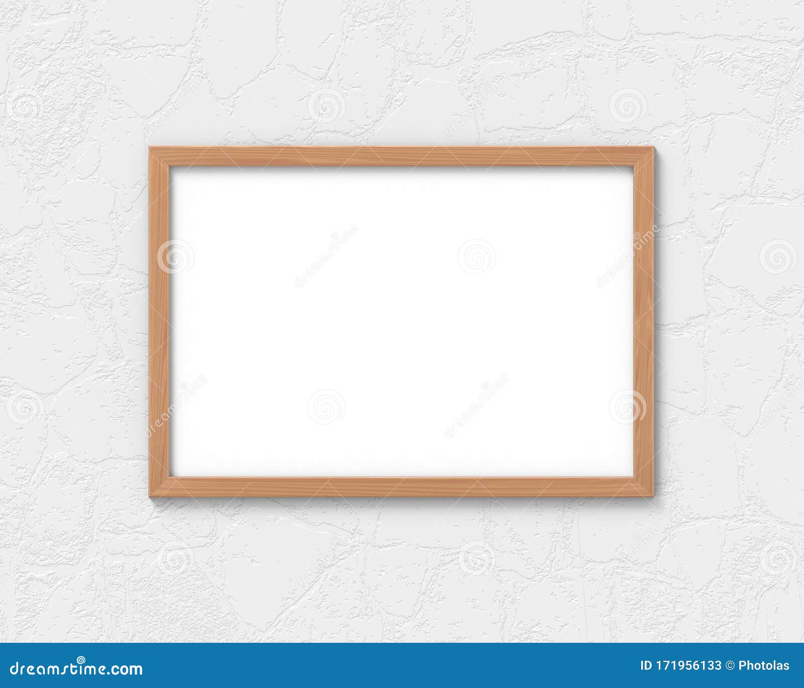 Horizontal Wooden Frames Mockup Hanging on the Wall. Empty Base for