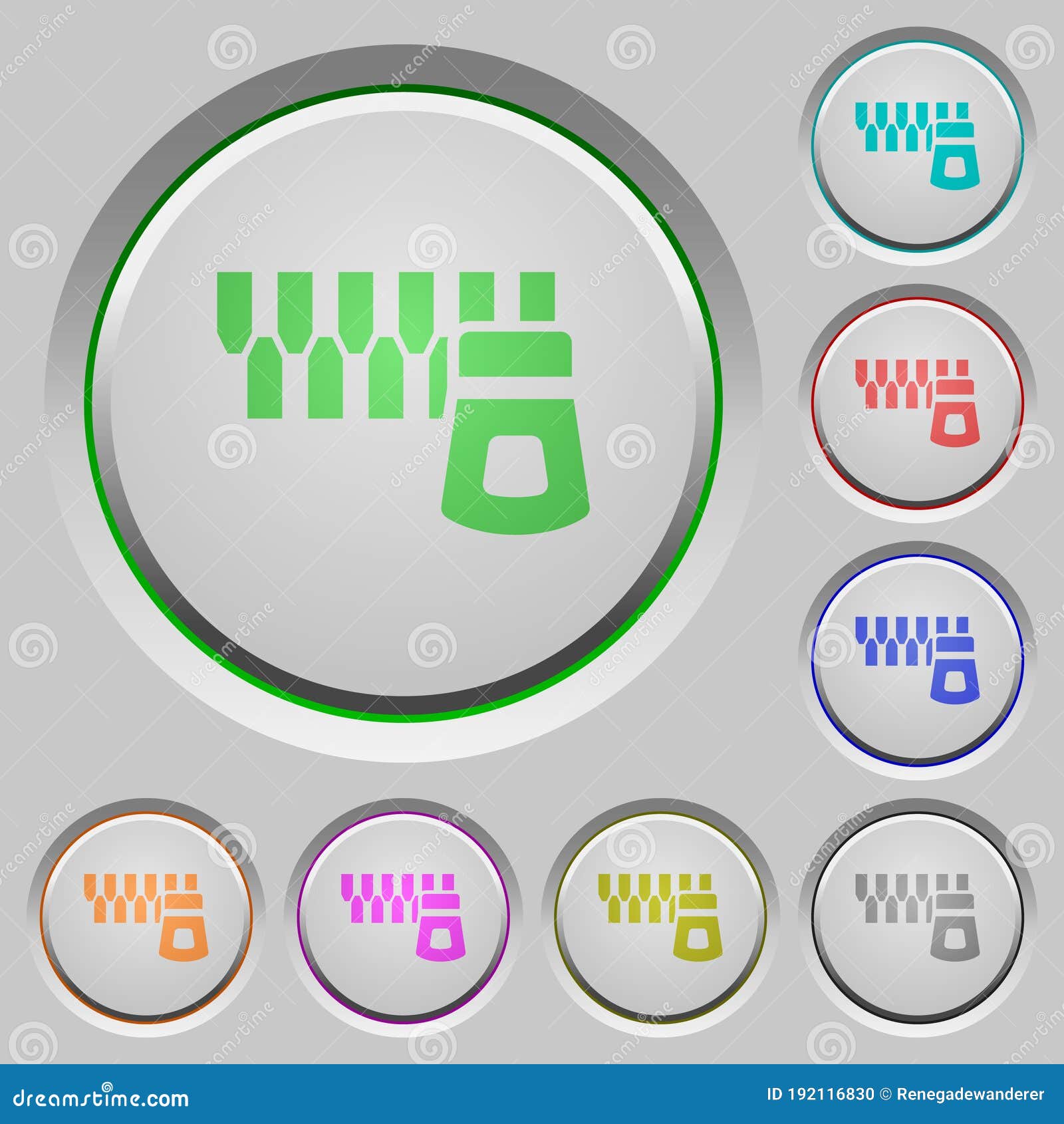 Horizontal Zipper Push Buttons Stock Vector Illustration of material