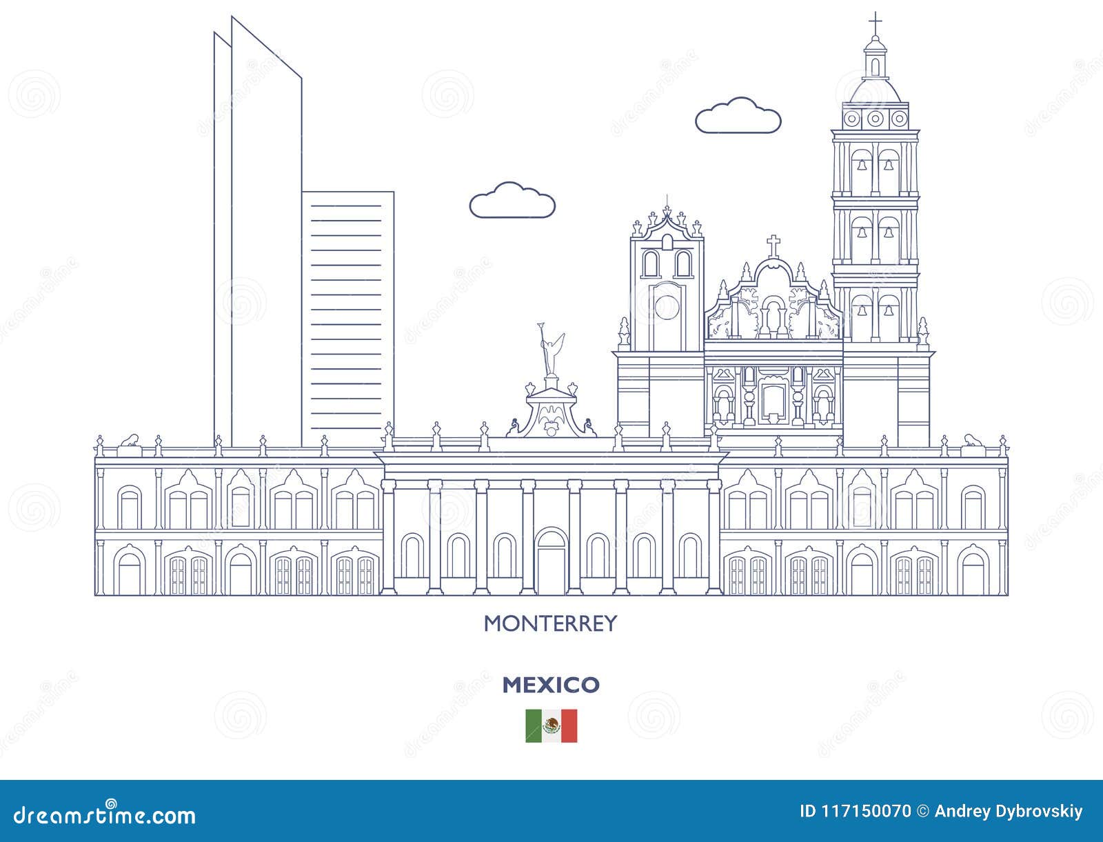 Horizonte De La Ciudad De Monterrey, México Ilustración del Vector -  Ilustración de paisaje, cityscape: 117150070