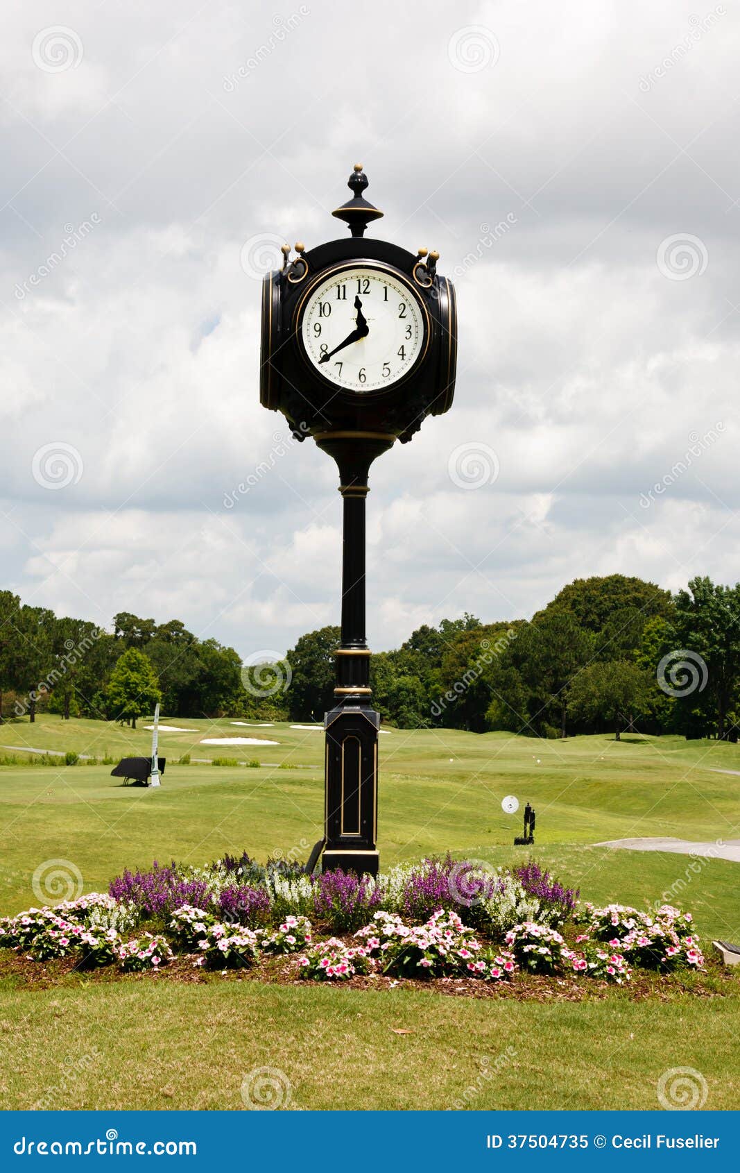 Horloge de terrain de golf image stock. Image du décoratif 37504735