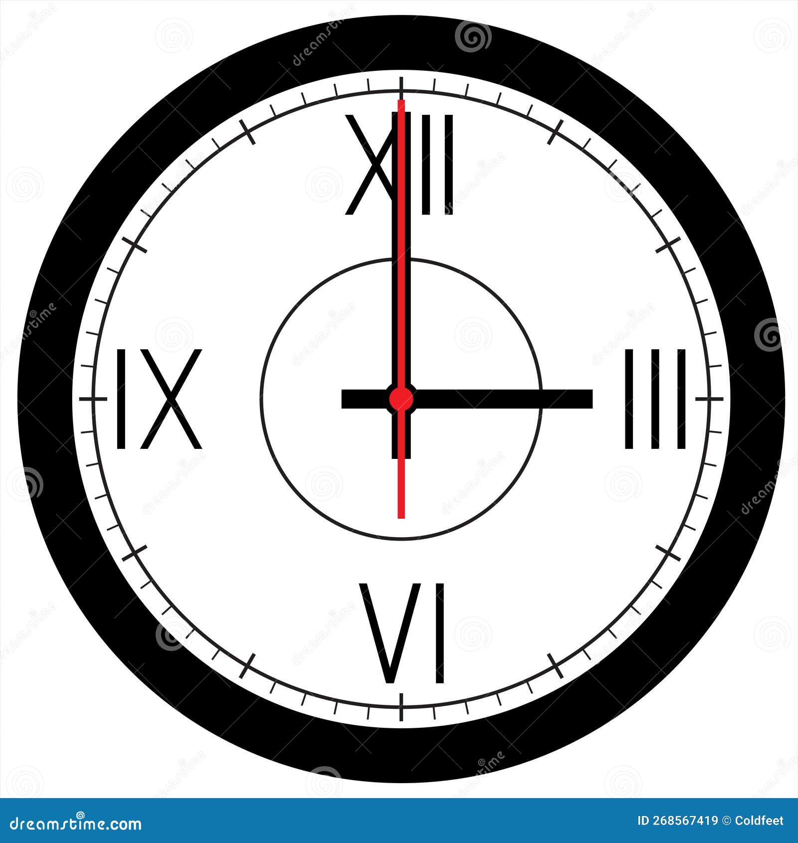 Horloge Classique Avec Chifes Romains | Vecteur Premium