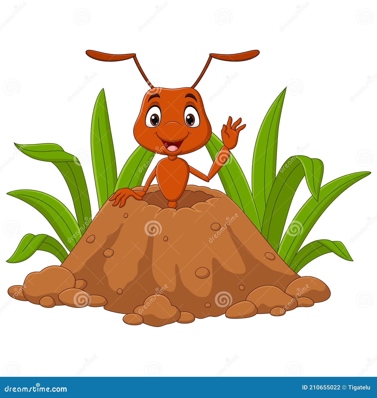 Hormigas De Dibujos Animados En La Colina De Hormigas Ilustración del  Vector - Ilustración de agujero, casero: 210655022