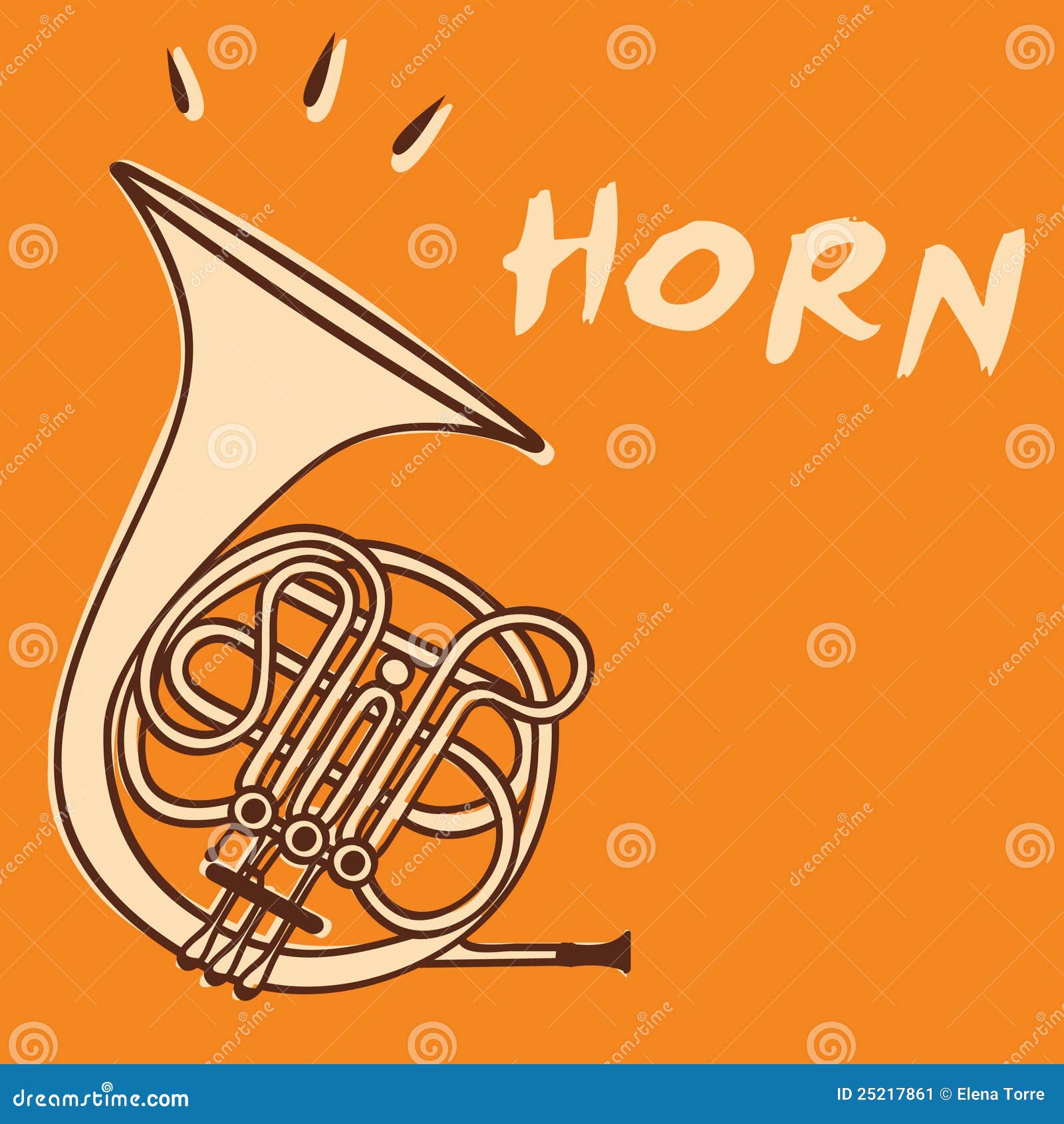 Horn vector stock vector. Illustration of symphony, player 25217861