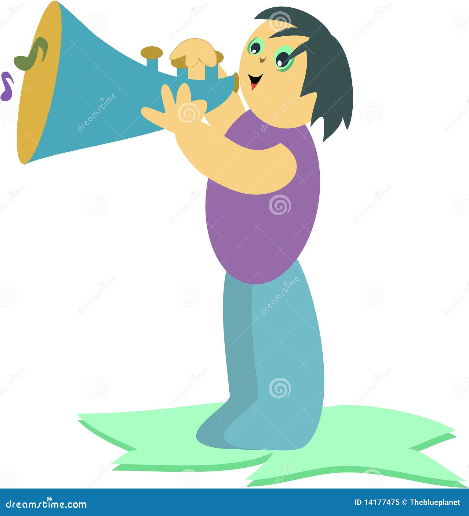 Horn Player stock vector. Illustration of perform, music 14177475