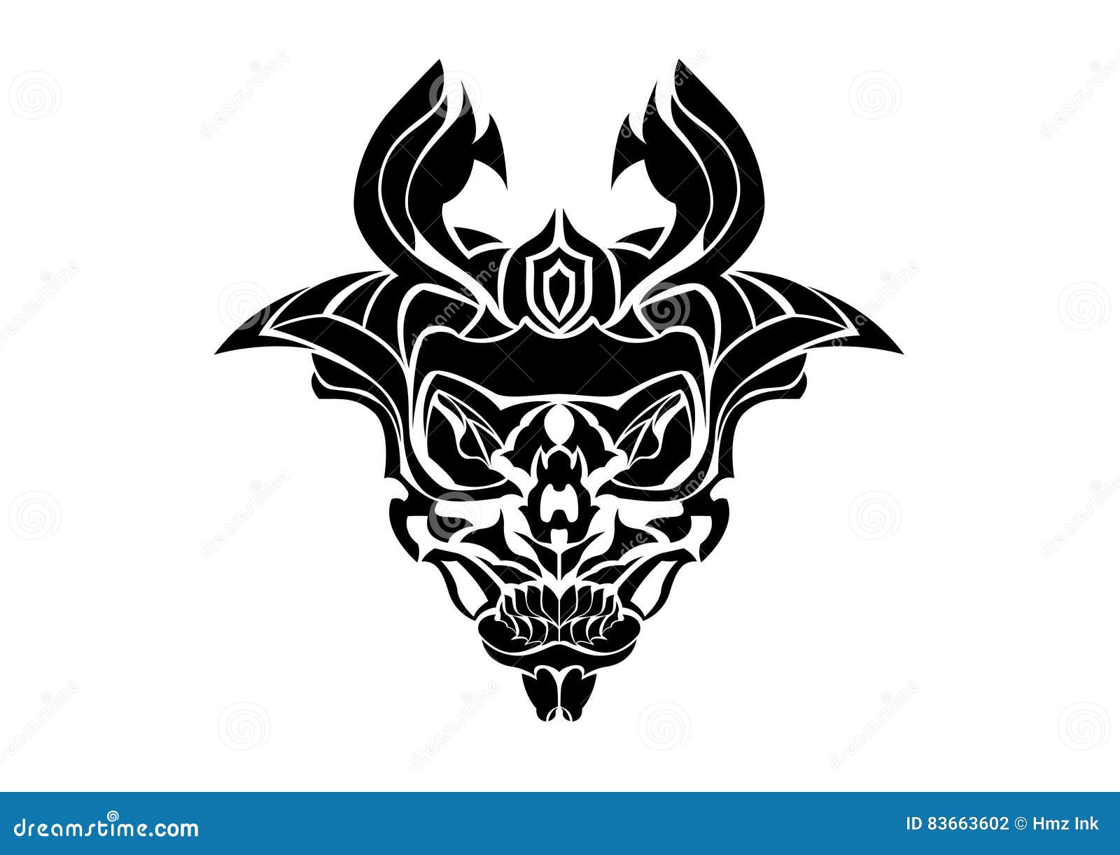 Horn Skull Silhouette stock vector. Illustration of eyes 83663602