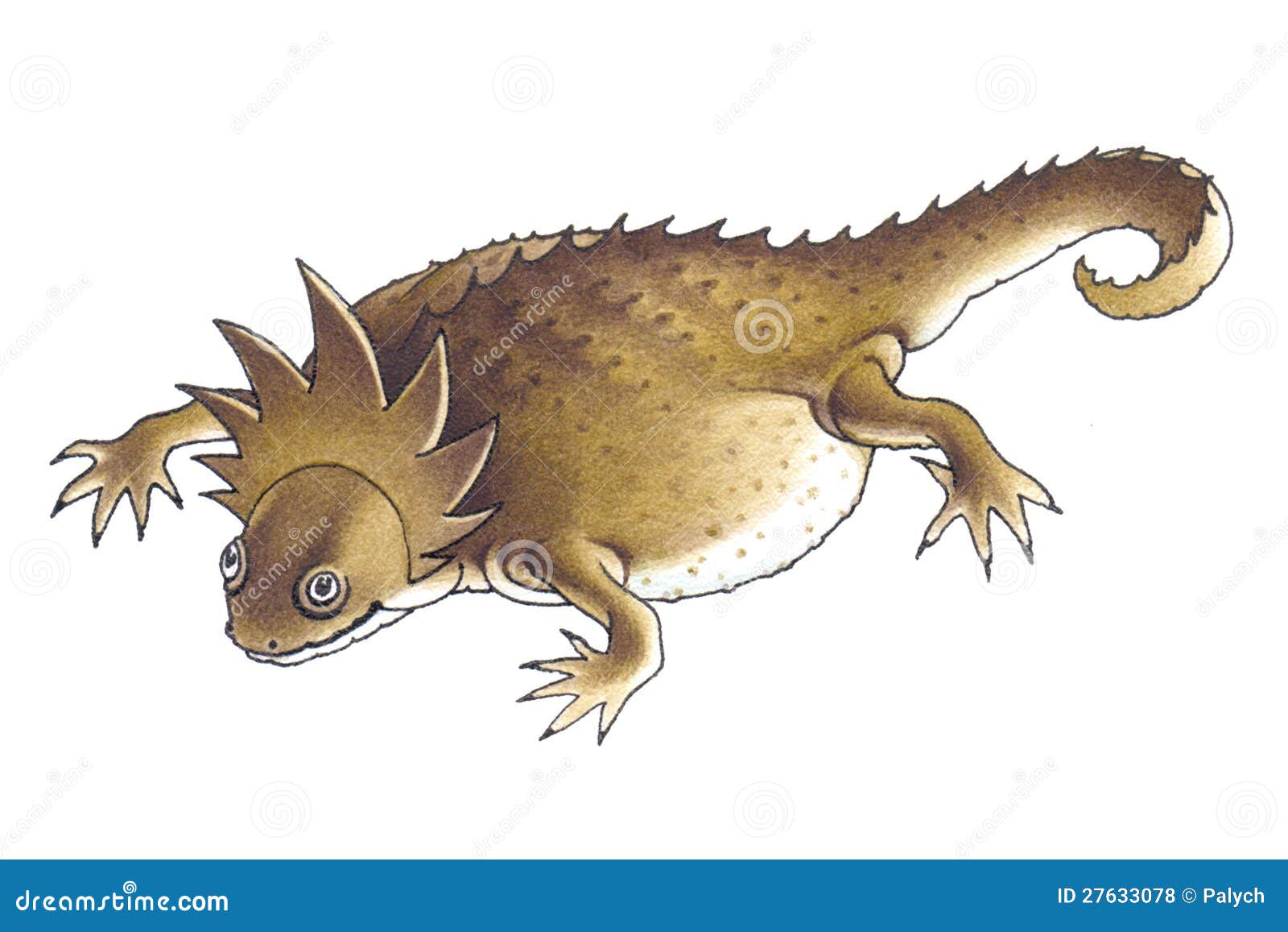 Horned lizard (Phrynosoma) stock illustration. Illustration of