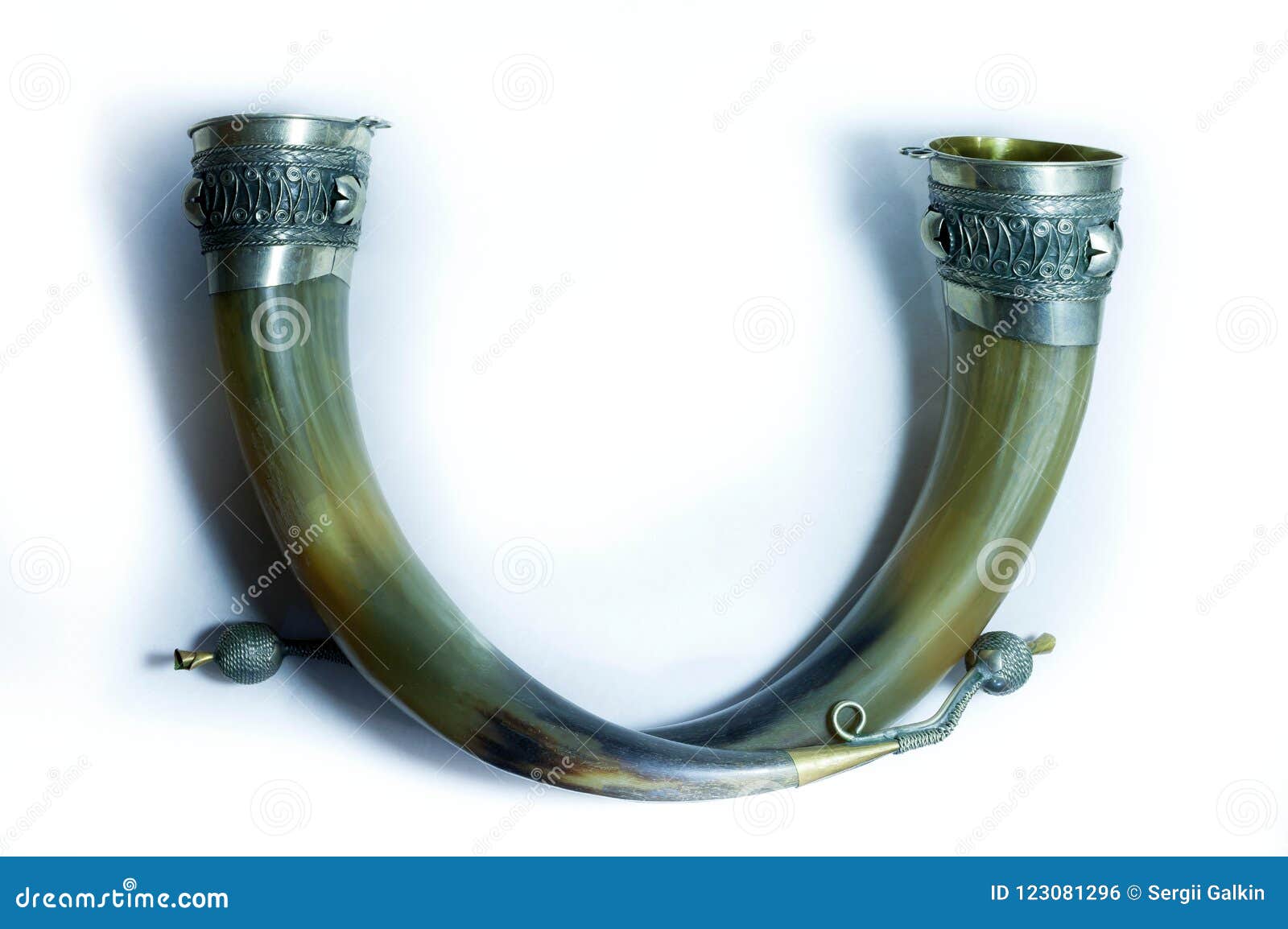 Horns for wine stock photo. Image of decoration, instrument 123081296