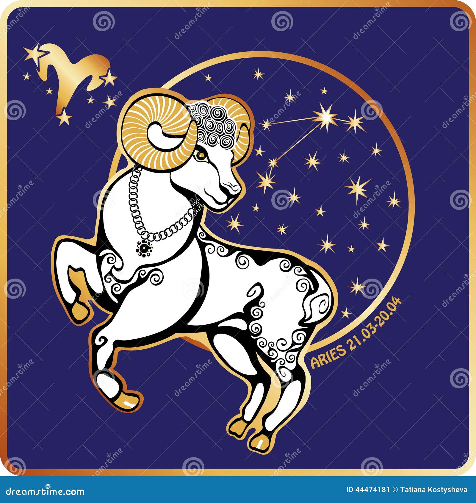 Horoscope.Aries Zodiac Sign Stock Vector - Image: 44474181