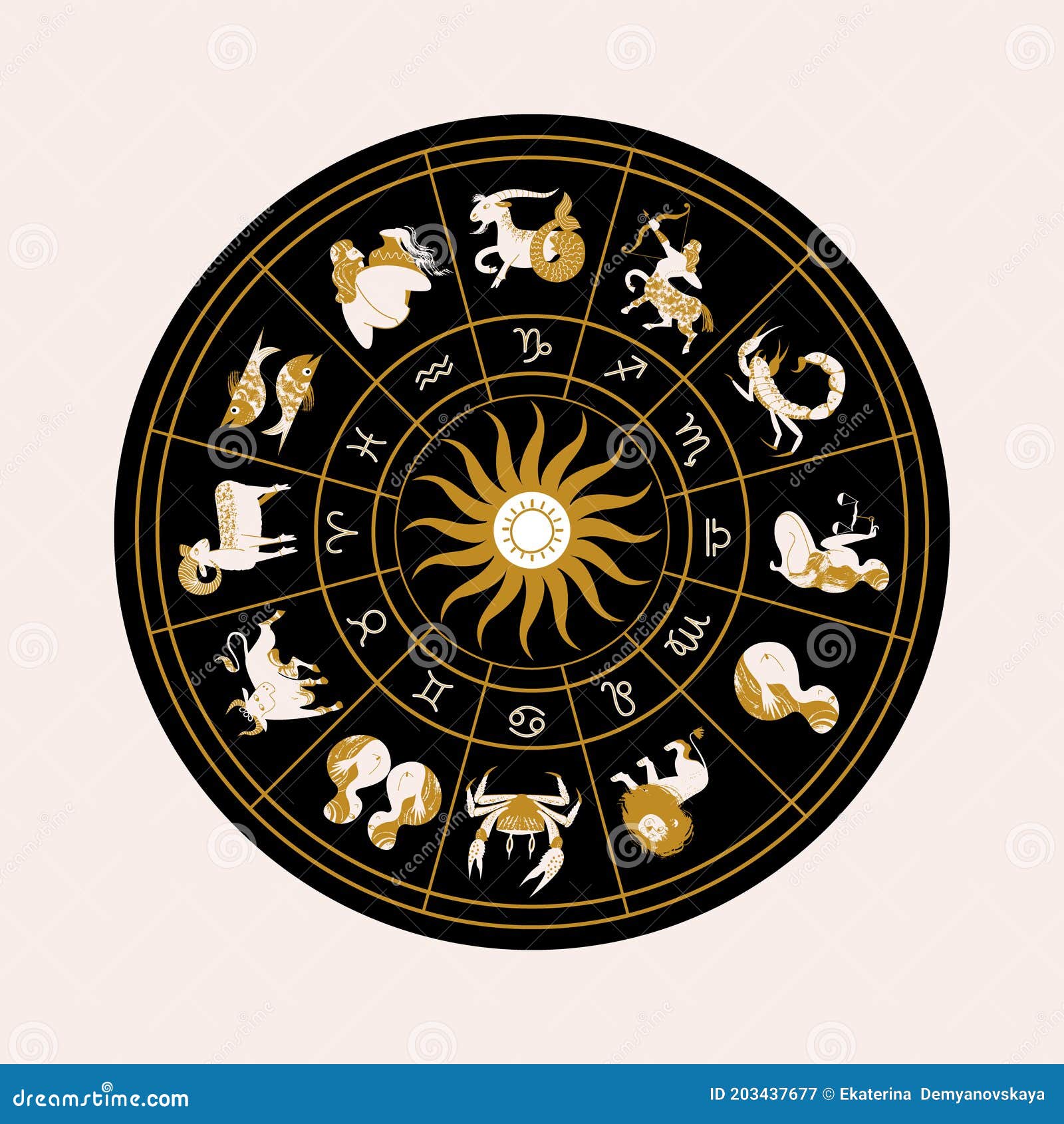 Horoscope and Astrology. Horoscope Wheel with the Twelve Signs of the ...