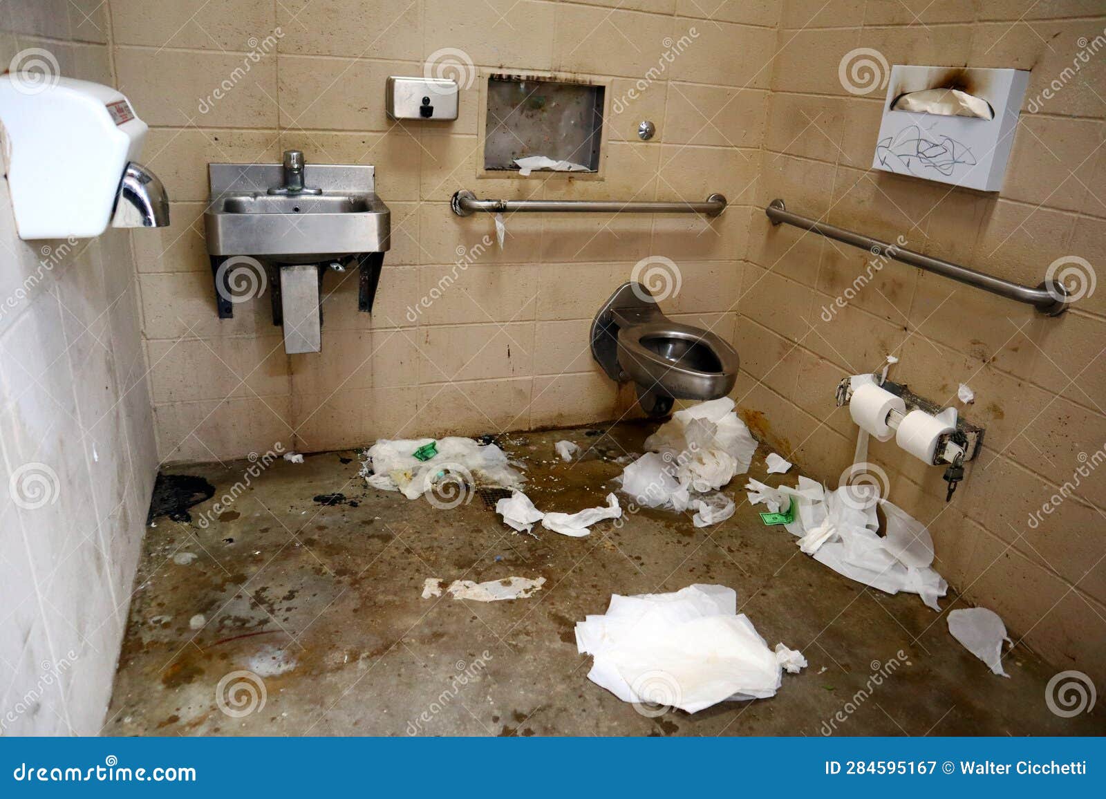 Horrible Dirty Lousy Public Restroom Stock Image Image of sink