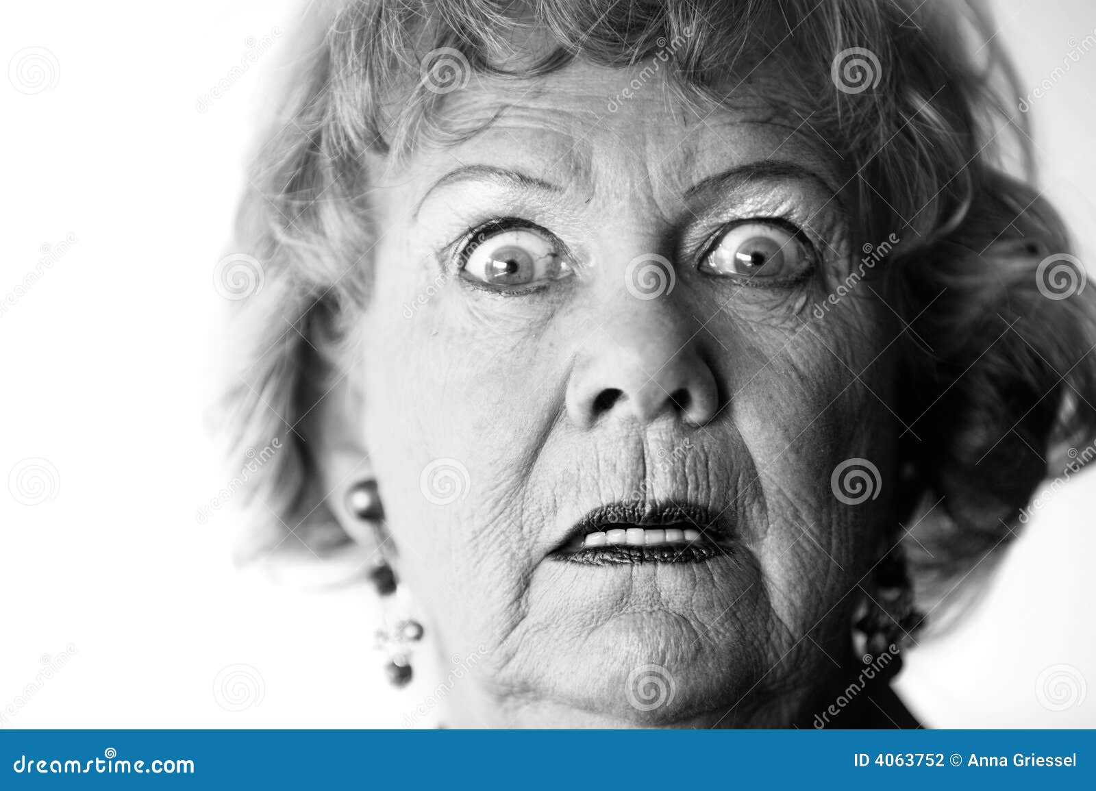 horrified senior woman