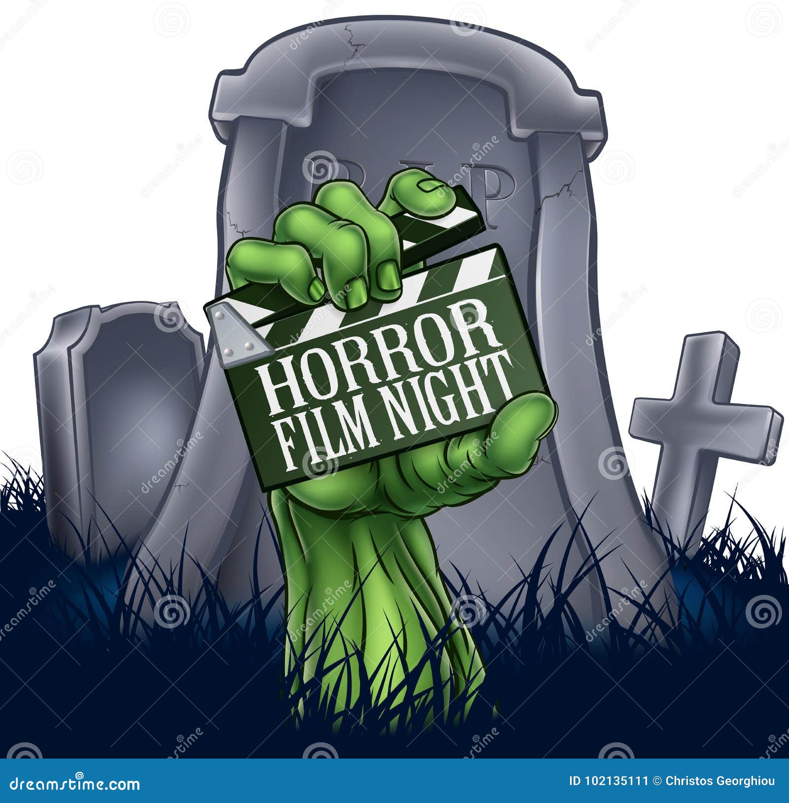 Horror Film Zombie Or Monster Clapper Board Sign Stock Vector ...