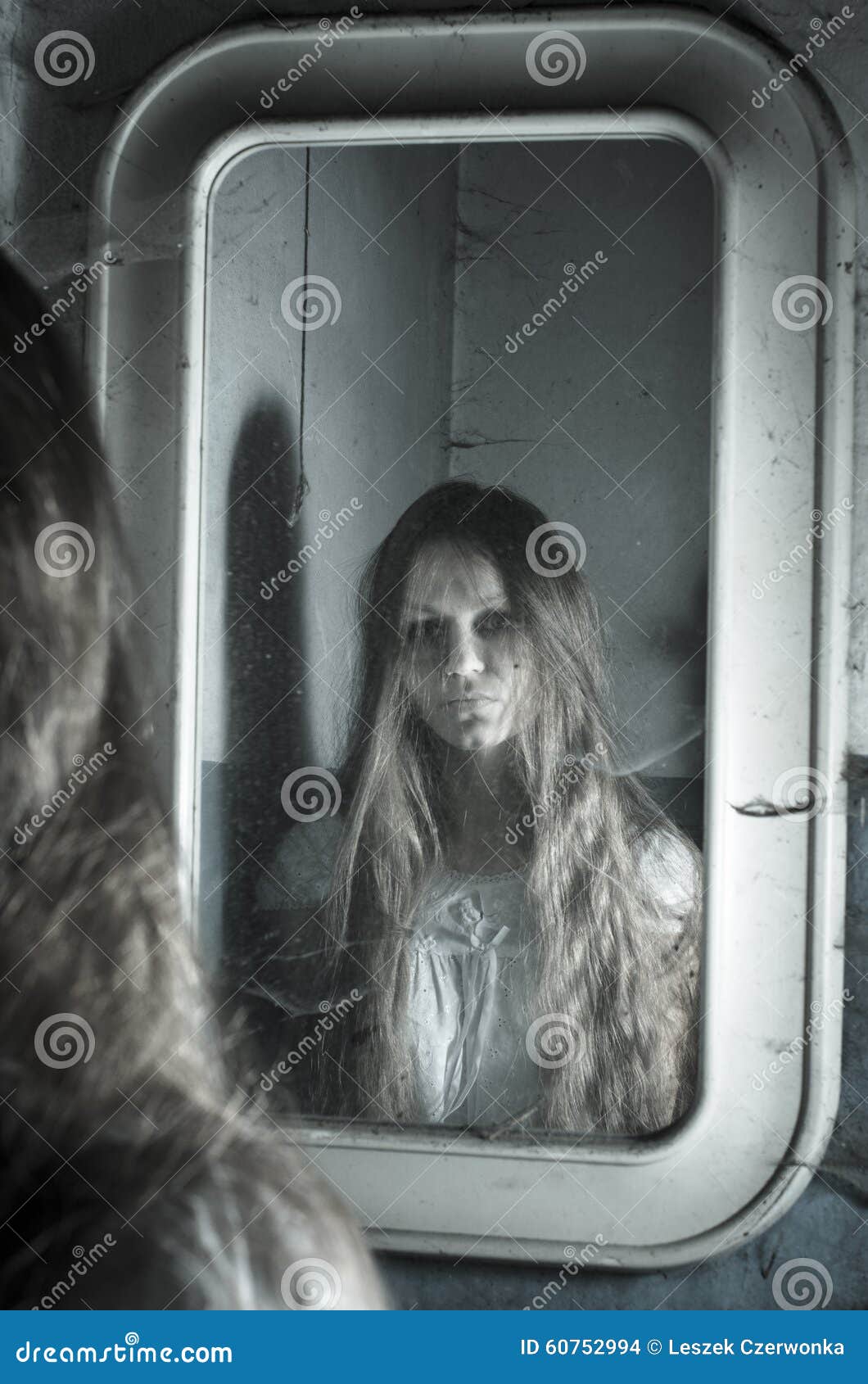 Horror Girl In The Mirror Stock Photo Image Of Ghost