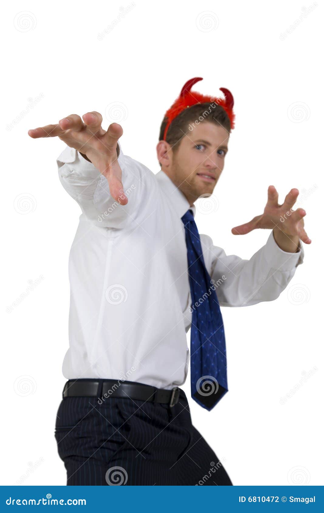 Horror Man With Devil Horns Stock Photo Image of photo, trendy 6810472