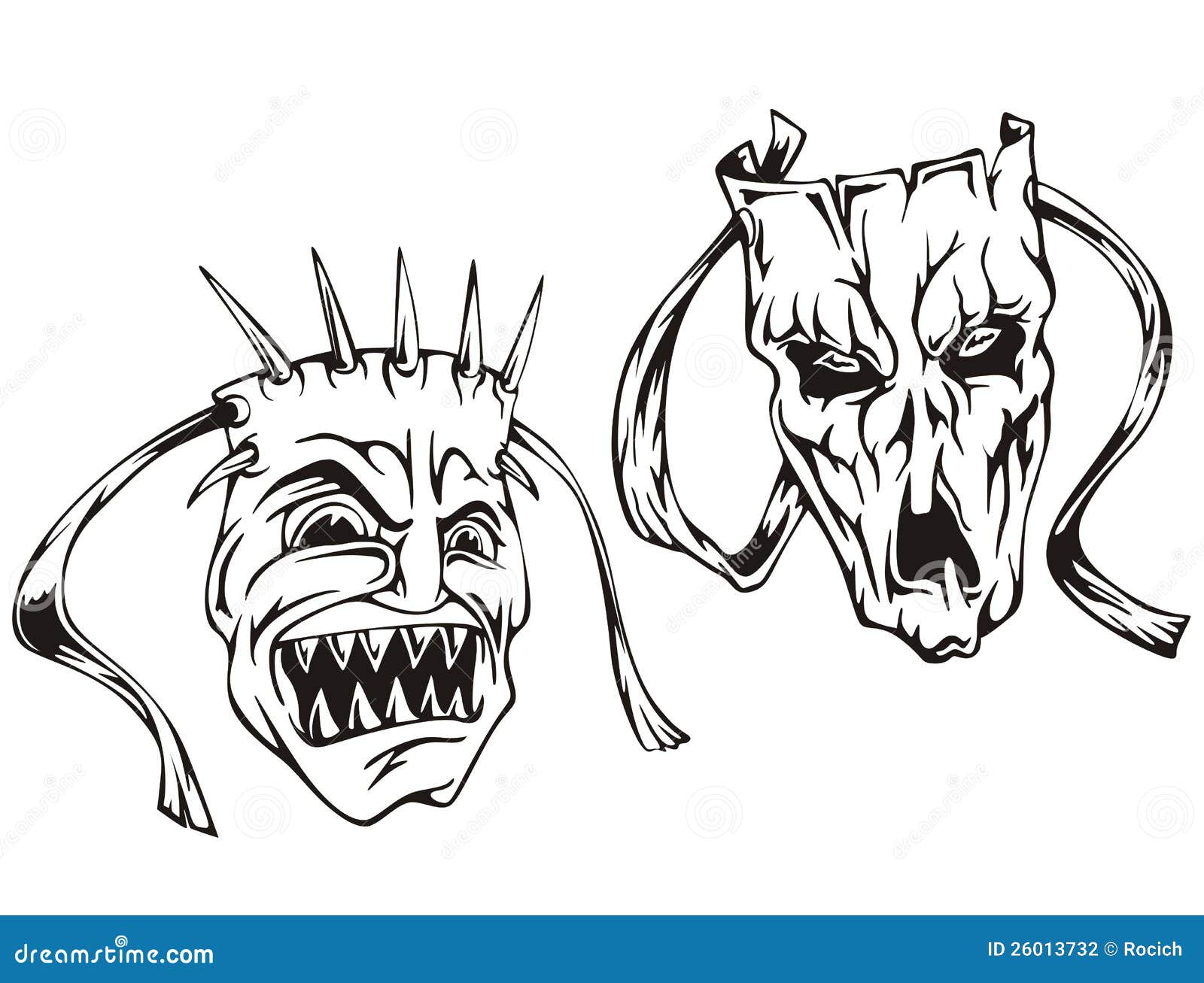Horror masks stock vector. Illustration of mystic, toothy 26013732