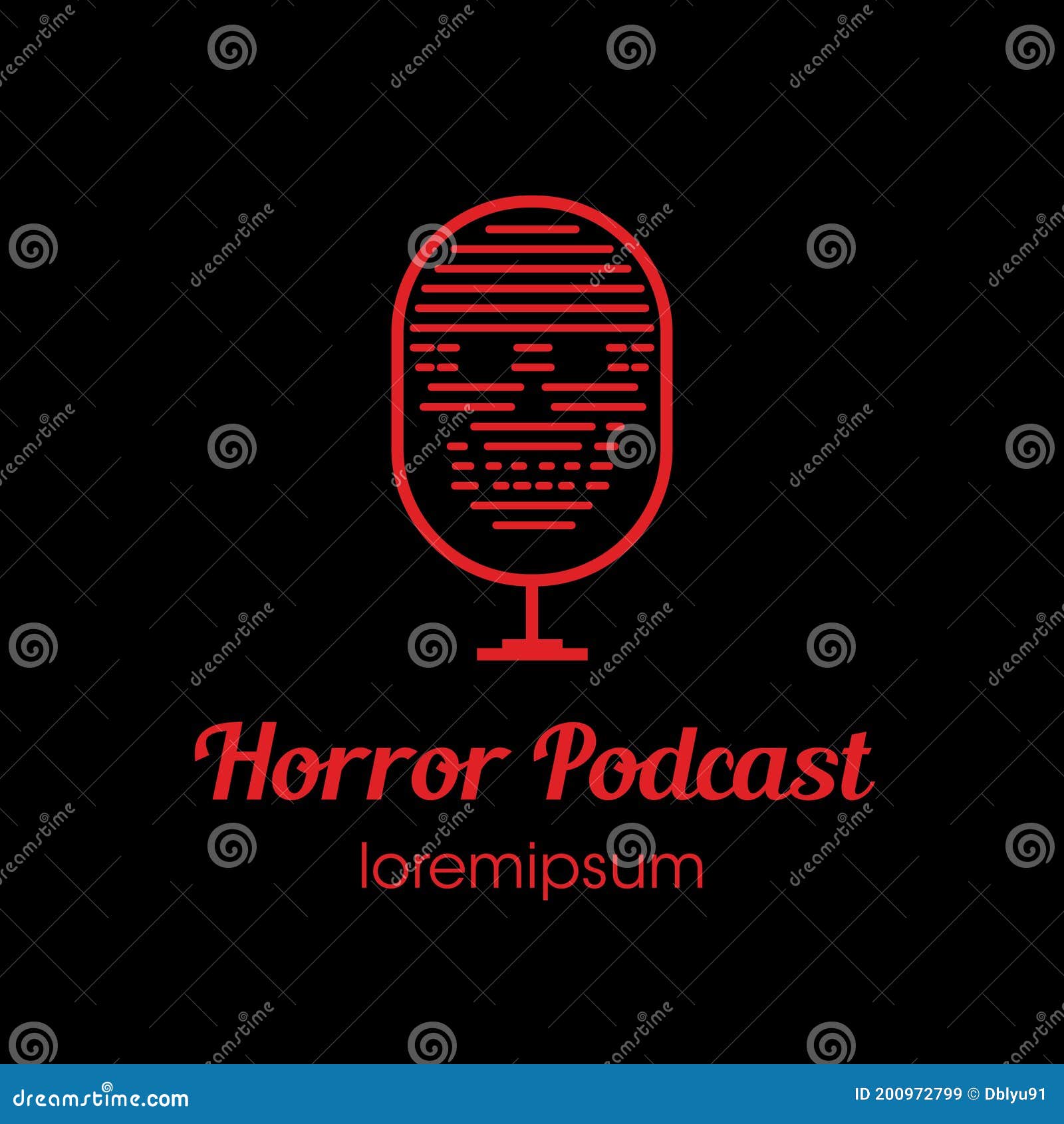 horror podcast logo or  template 