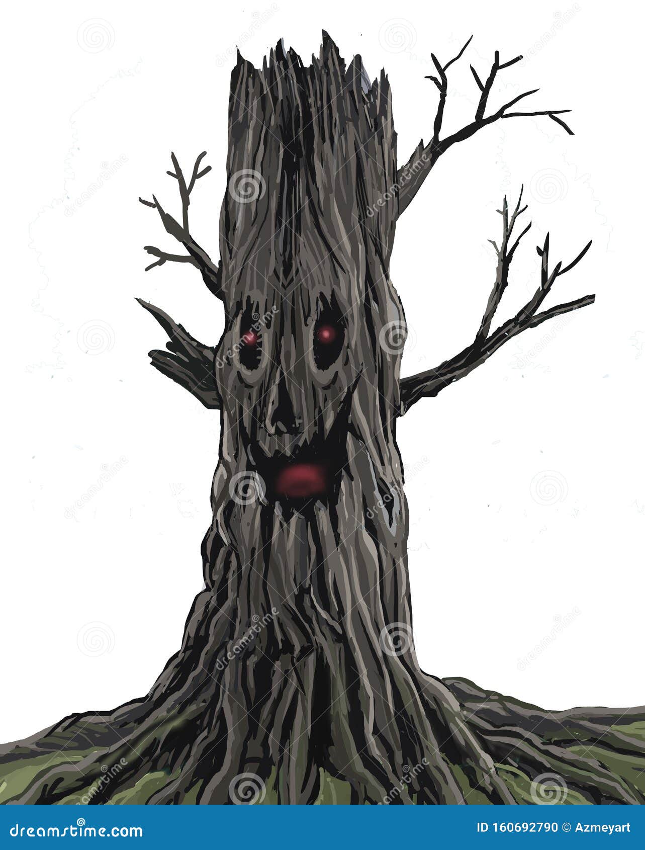 scary dead trees drawings