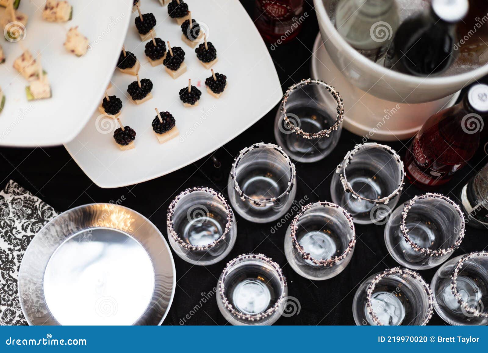 Hors D`oeuvres on Platters at a Fancy Dinner Party Stock Photo - Image