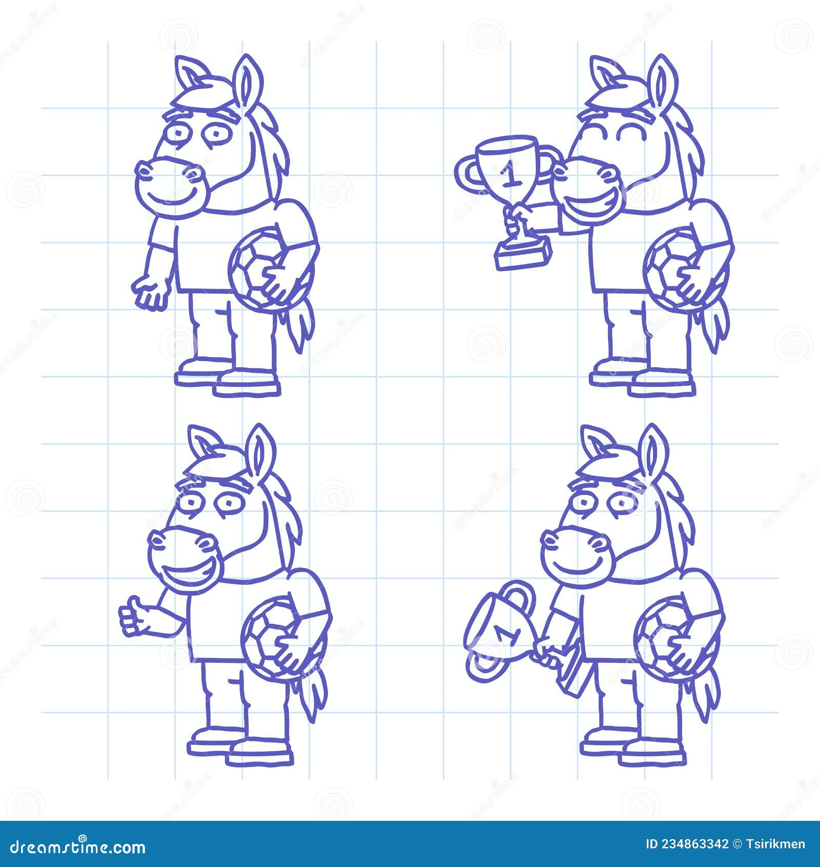 Horse Thumbs Up And Winks. Steed Happy Emoji. Hoss Vector Illustration