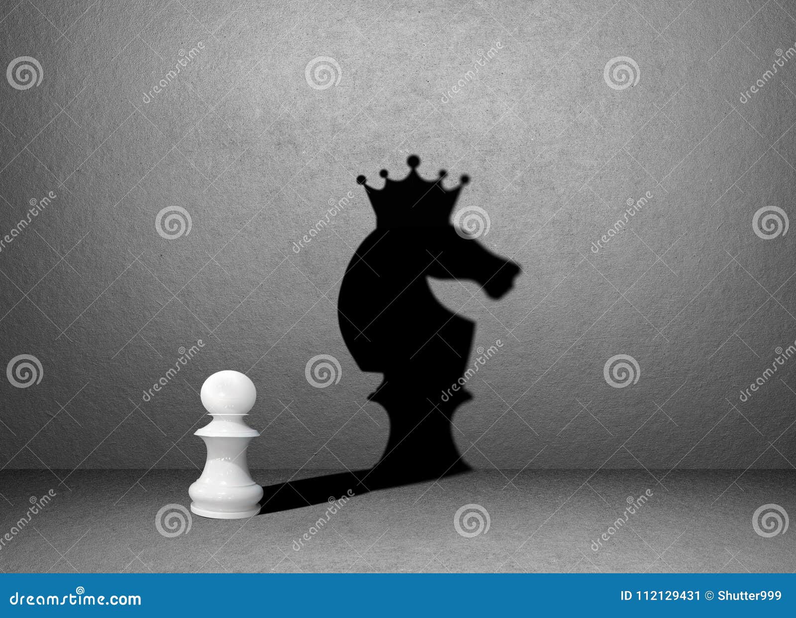horse chess shadow on wall, winner