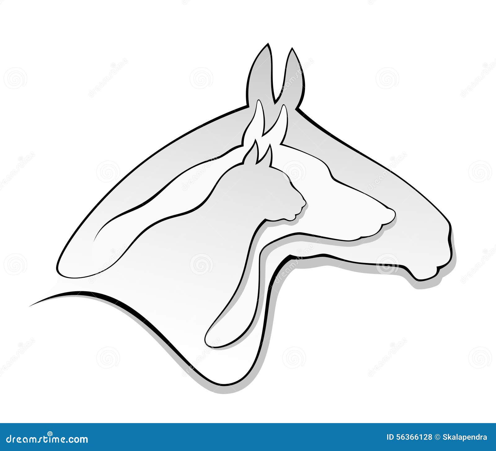Horse dog cat head stock vector. Illustration of puppy 56366128